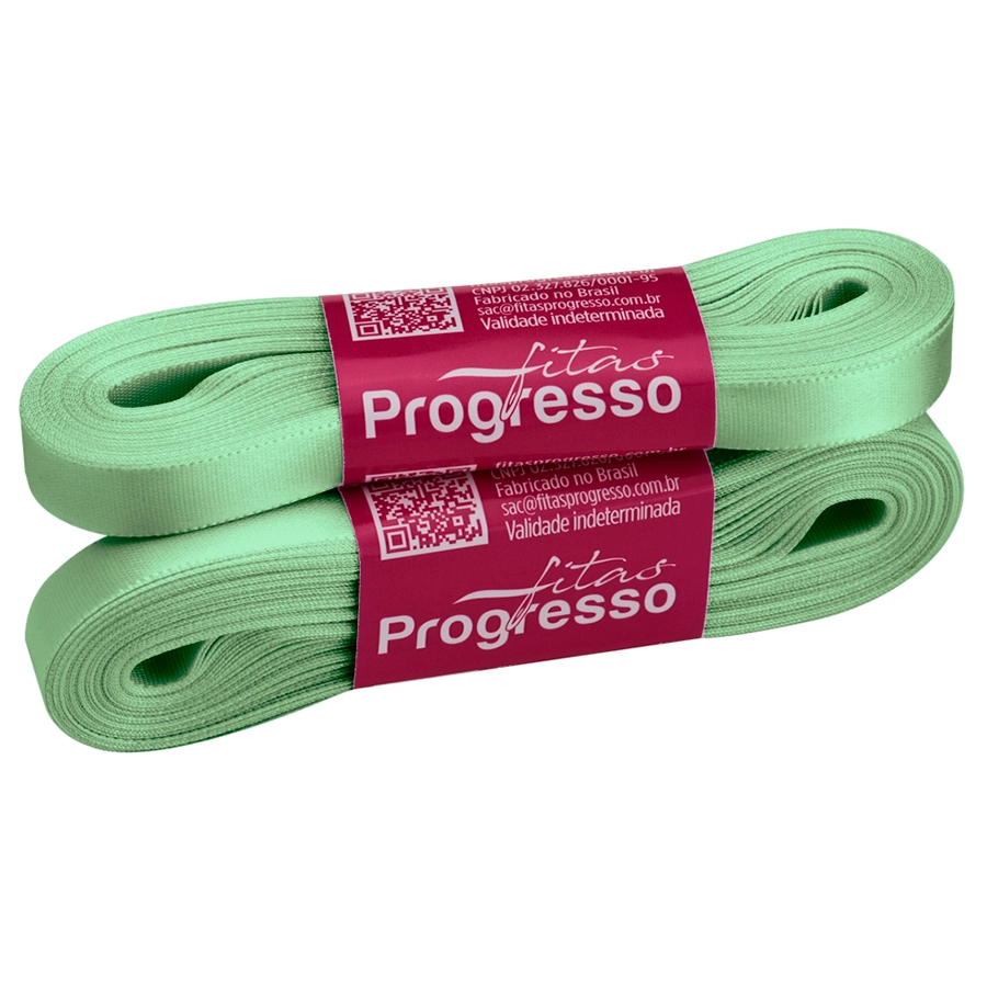 Fita Cetim Simples Cf002 10mm Cor 2048 Pistache Claro 10m Progresso