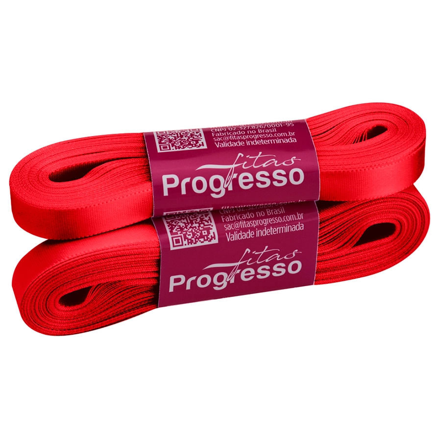 Fita Cetim Simples Cf002 10mm Cor 2084 Verm Cereja 10m Progresso