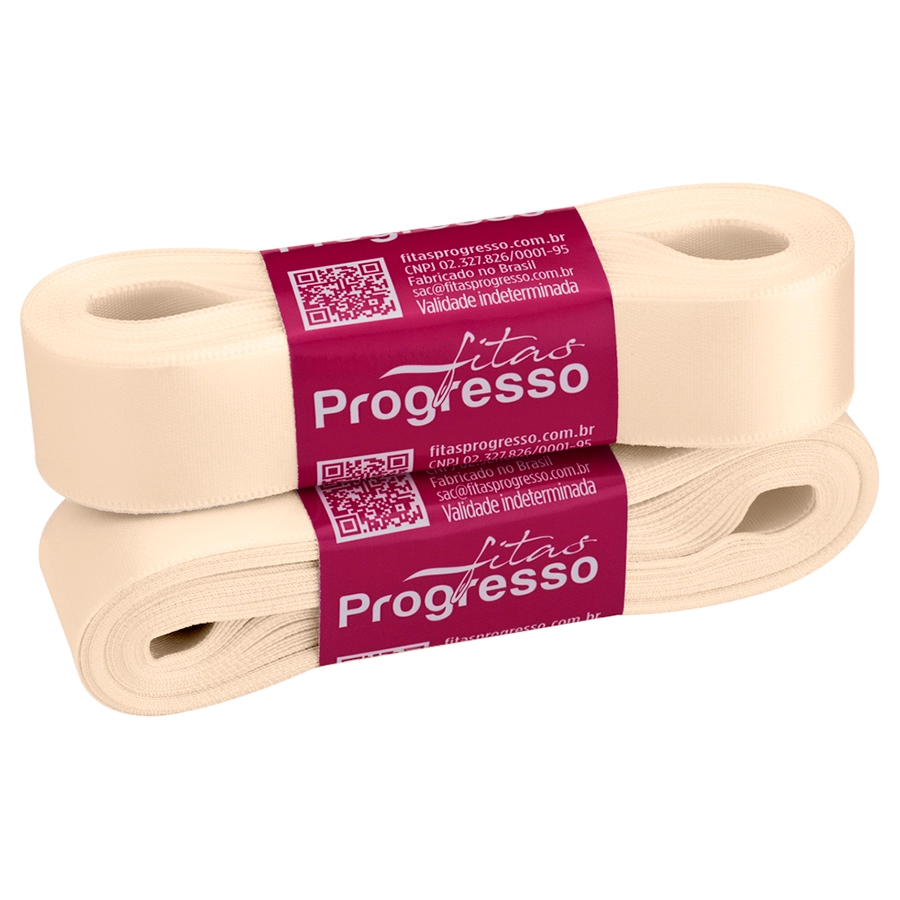 Fita Cetim Simples Cf005 22mm Cor 2083 Areia Peca 10m Progresso