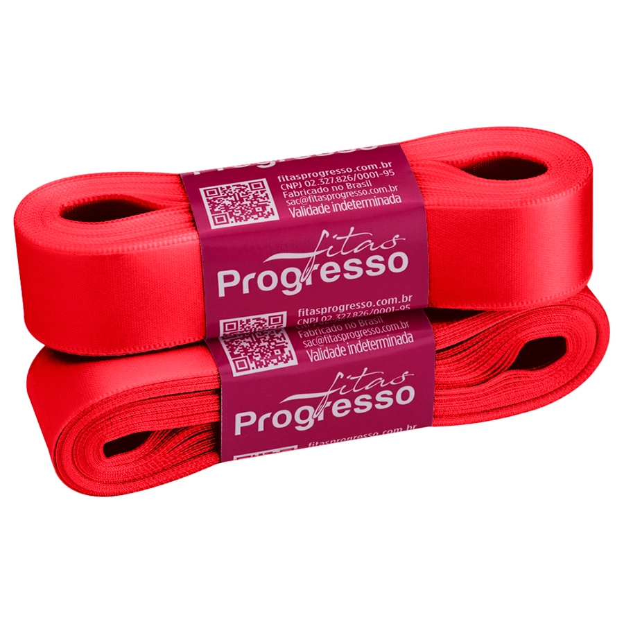 Fita Cetim Simples Cf005 22mm Cor 2084 Verm Cereja Peca 10m Progresso