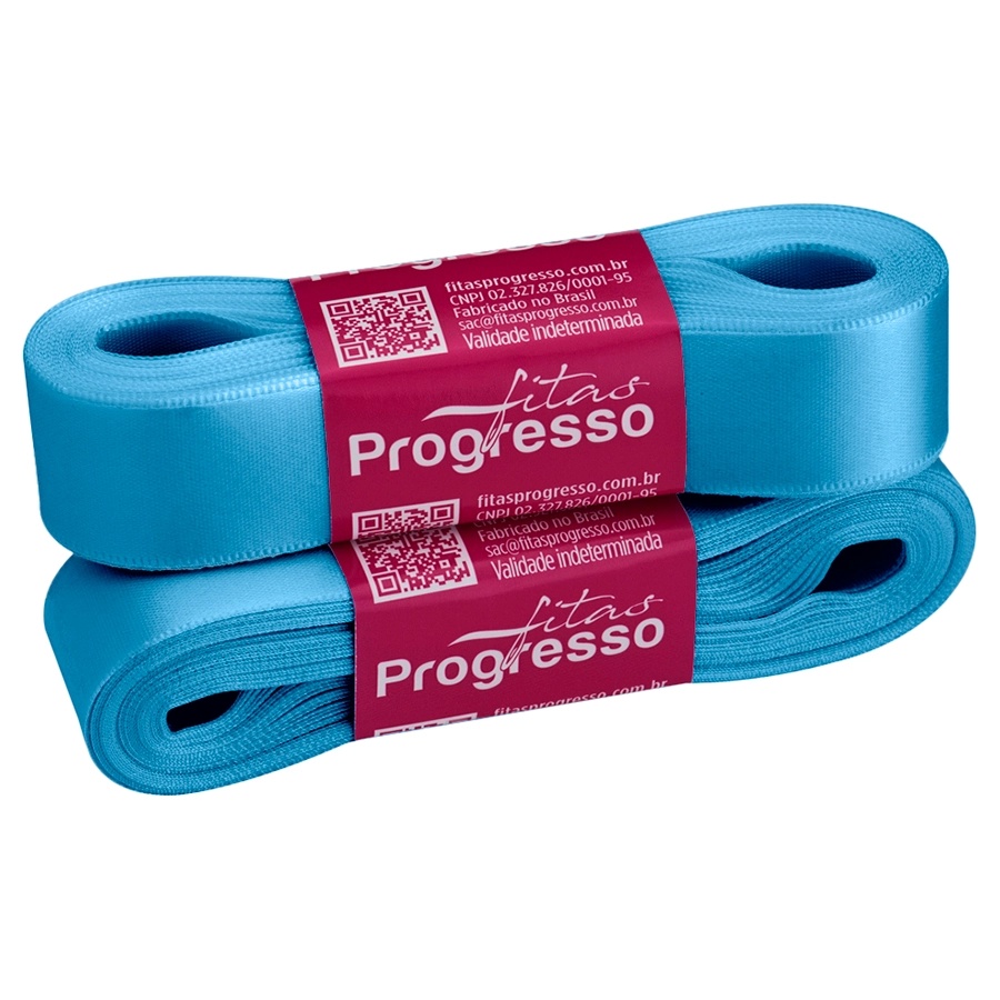 Fita Cetim Simples Cf005 22mm Cor 2085 Azul Ceu Peca 10m Progresso