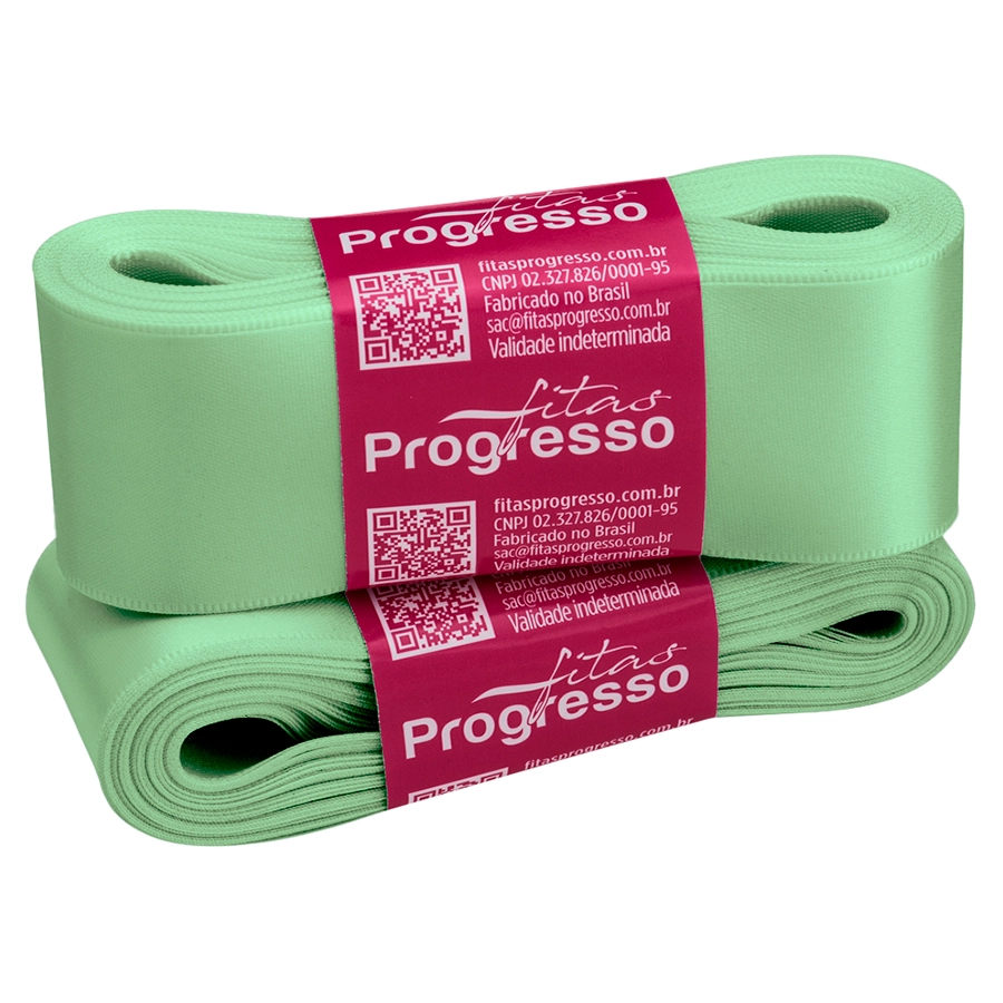 Fita Cetim Simples Cf009 38mm Cor 2048 Pistache Claro Peca 10m Progresso