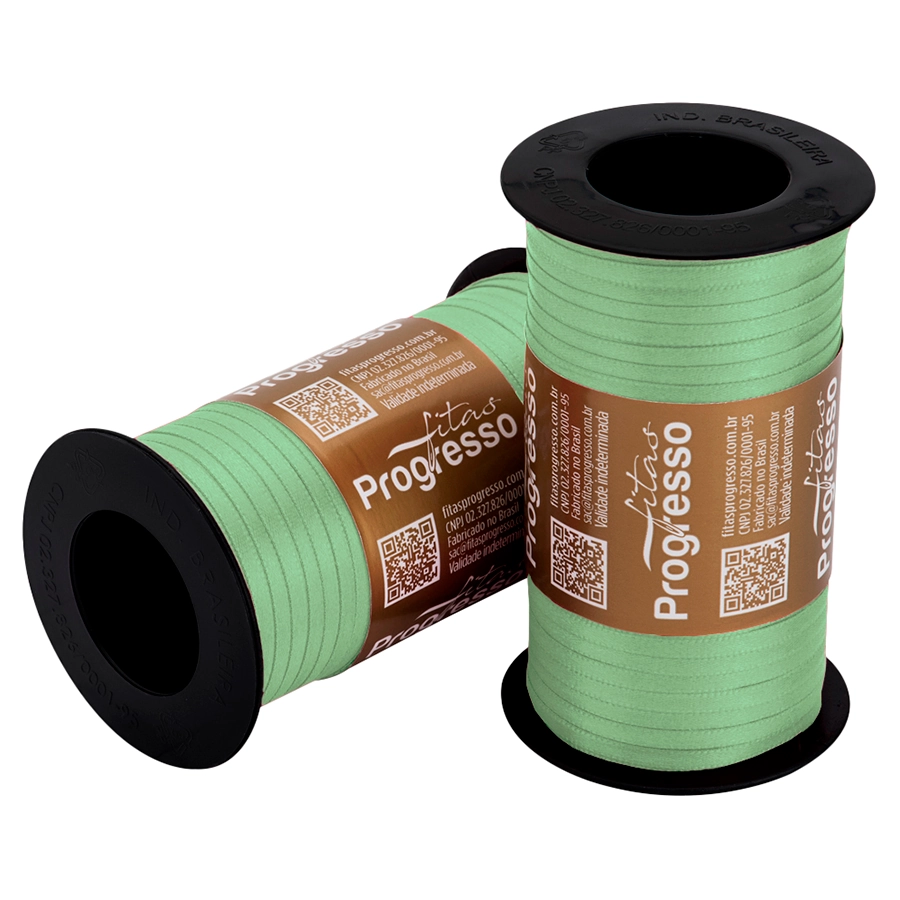 Fita Cetim Duplo T900/000 4mm Cor 2048 Pistache 100m Progresso