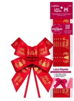 Laco Feliz Natal Verm Sac 5unidades Elrc005h