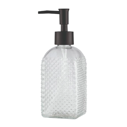 Saboneteira Uz 400ml Vidro Quadrada Transparente