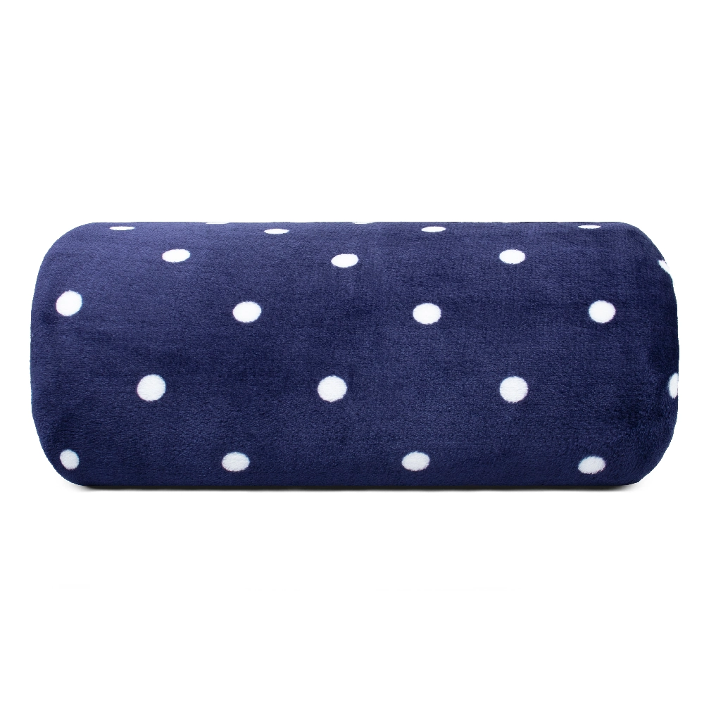 Manta Flannel Charme Solteiro Poa Marinho 1.50x2.20m 8986 Appel