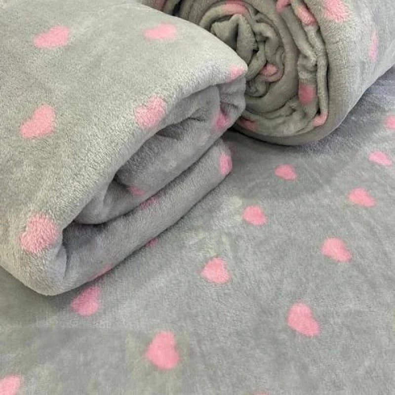 Manta Flannel Charme Solteiro Love 1.50x2.20m 9654 Appel