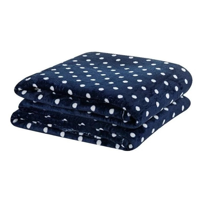 Manta Flannel Charme Queen Poa Marinho 2.30x2.20m 8986 Appel