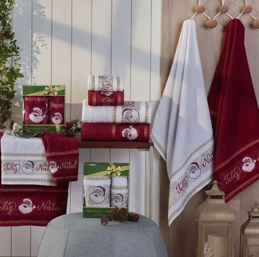 Toalha Rosto Natalina Papai Noel Branco 45x68cm 592.010.001 Appel