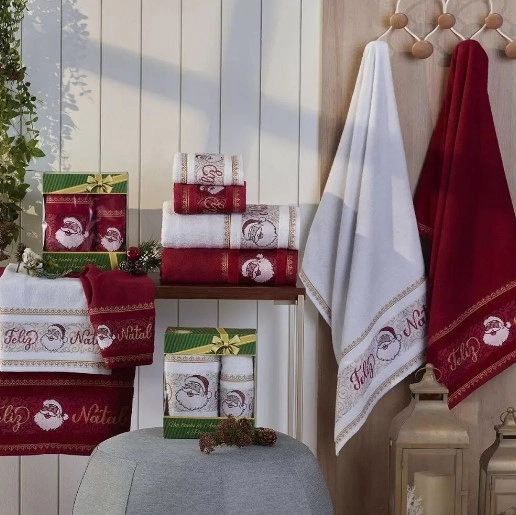 Toalha Rosto Natalina Papai Noel Laca 45x68cm 592.011.360 Appel