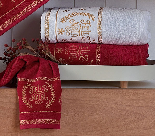 Toalha Lavabo Jacquard Natalina Sinos Branco 32x45cm 592.160.001 Appel