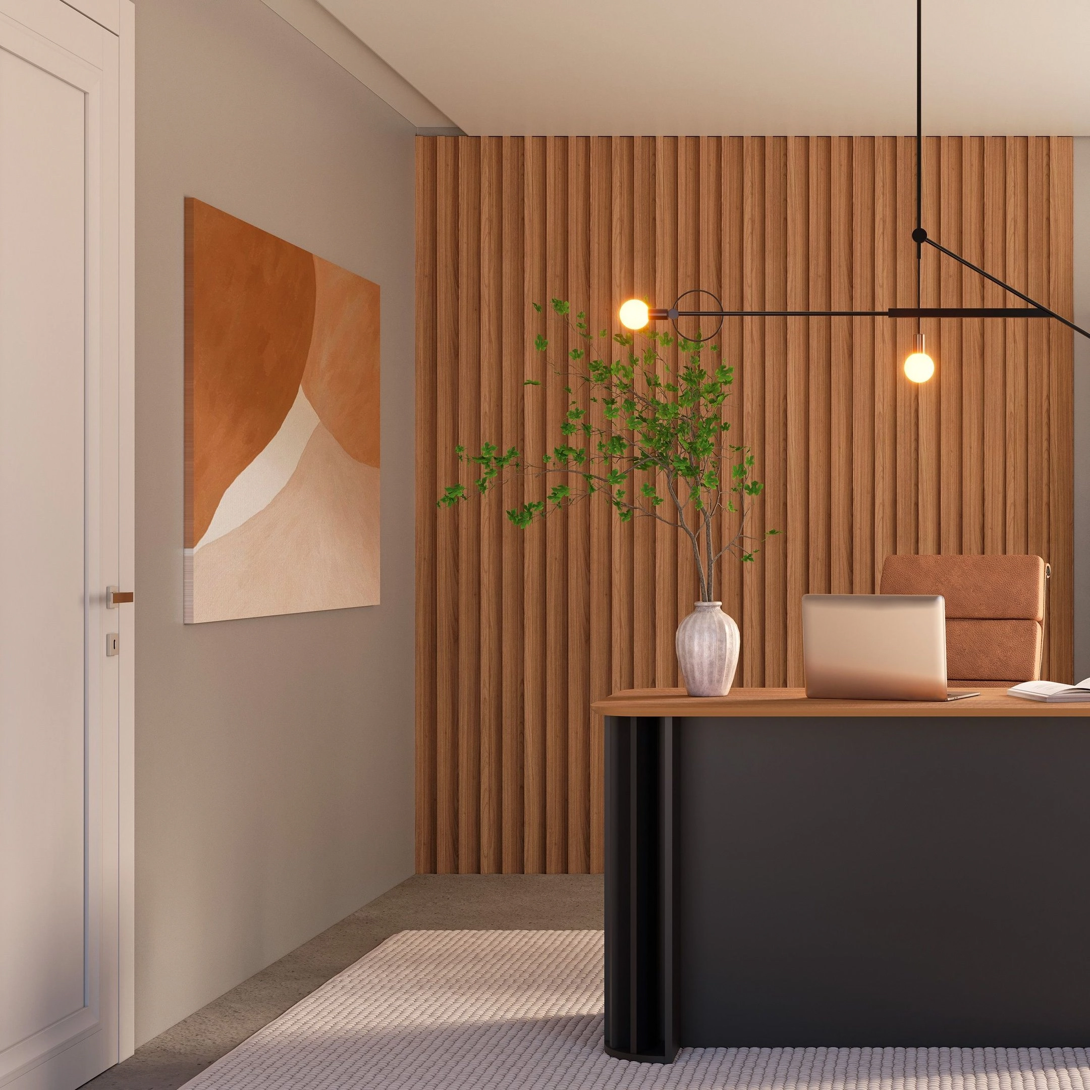 Painel Ripado Em Placa 183x134cm (2,45m²) Mdf Freijó/madeirado