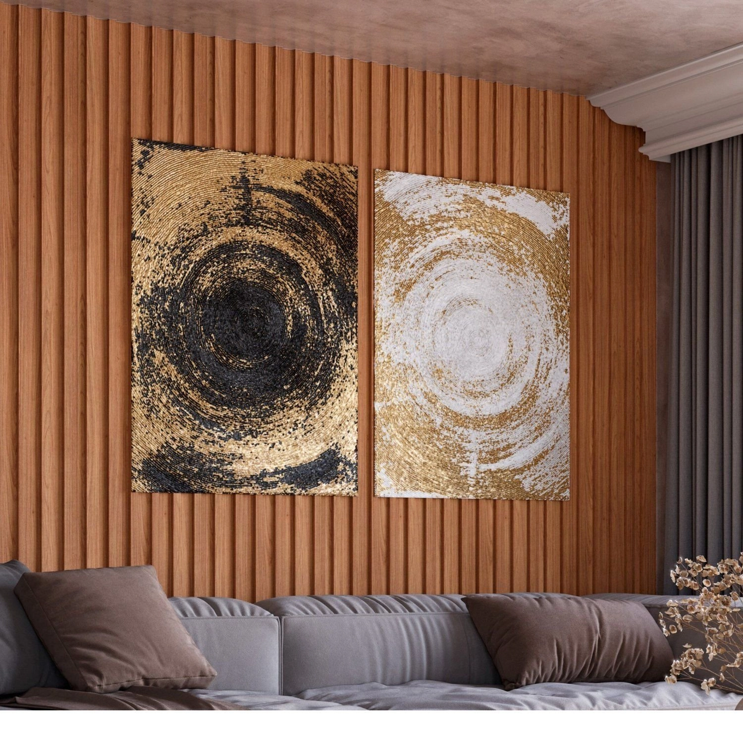 Painel Ripado Em Barra 183x89,5cm (1,63m²) Mdf Freijó/madeirado