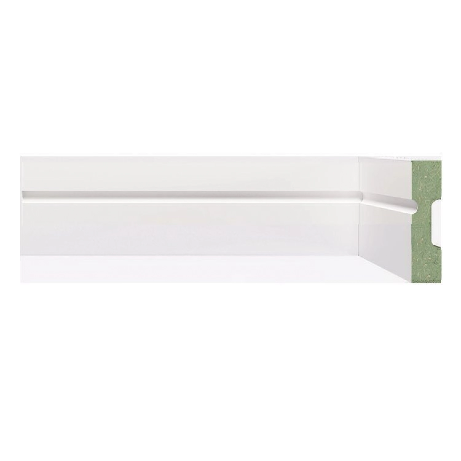 Kit Rodapé De Mdf 30 Barras Frisadas De 5cmx2,40m Rende 72 Metros   Branco Frisado