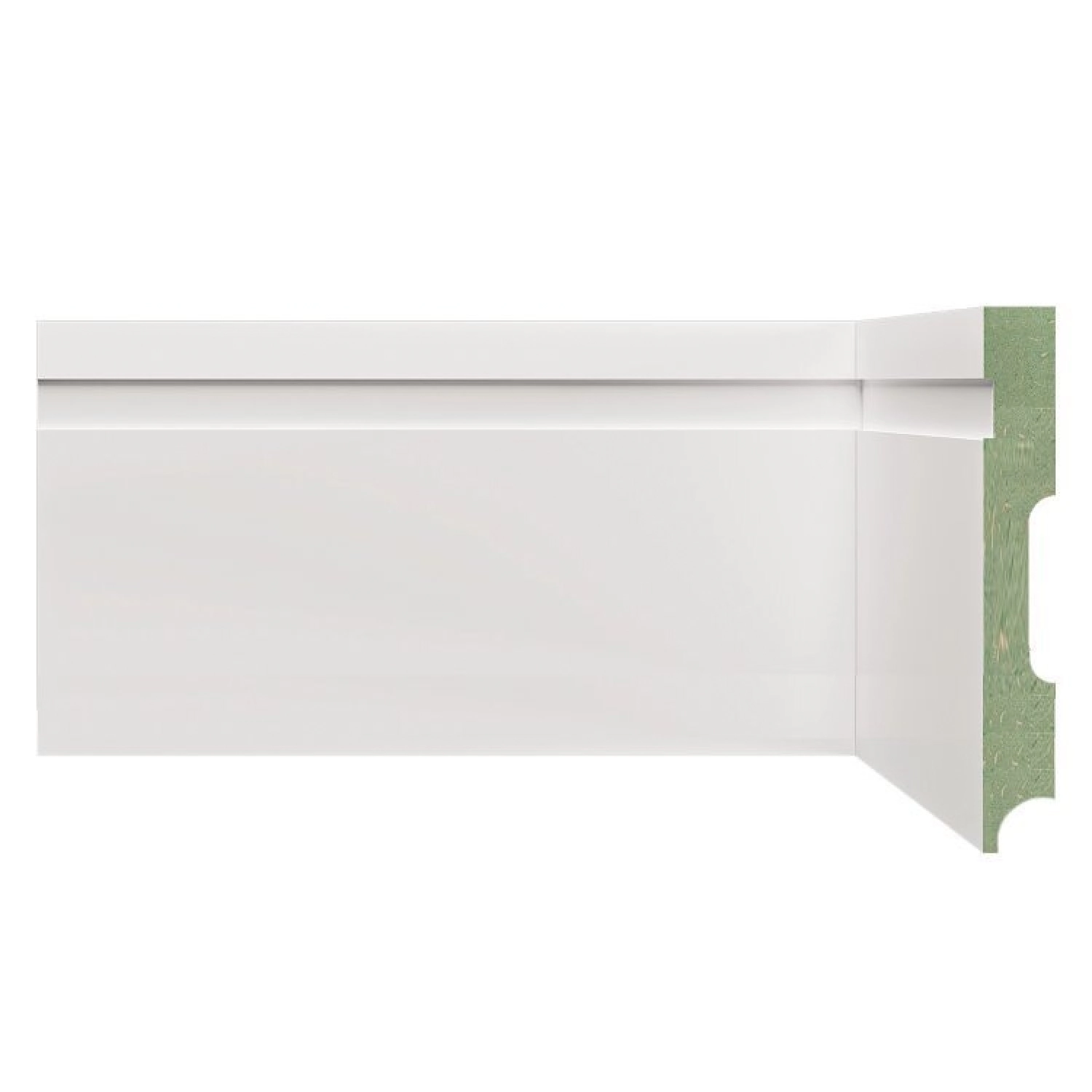 Kit Rodapé De Mdf 40 Barras Frisadas De 12cmx2,40m Rende 96 Metros   Branco Frisado
