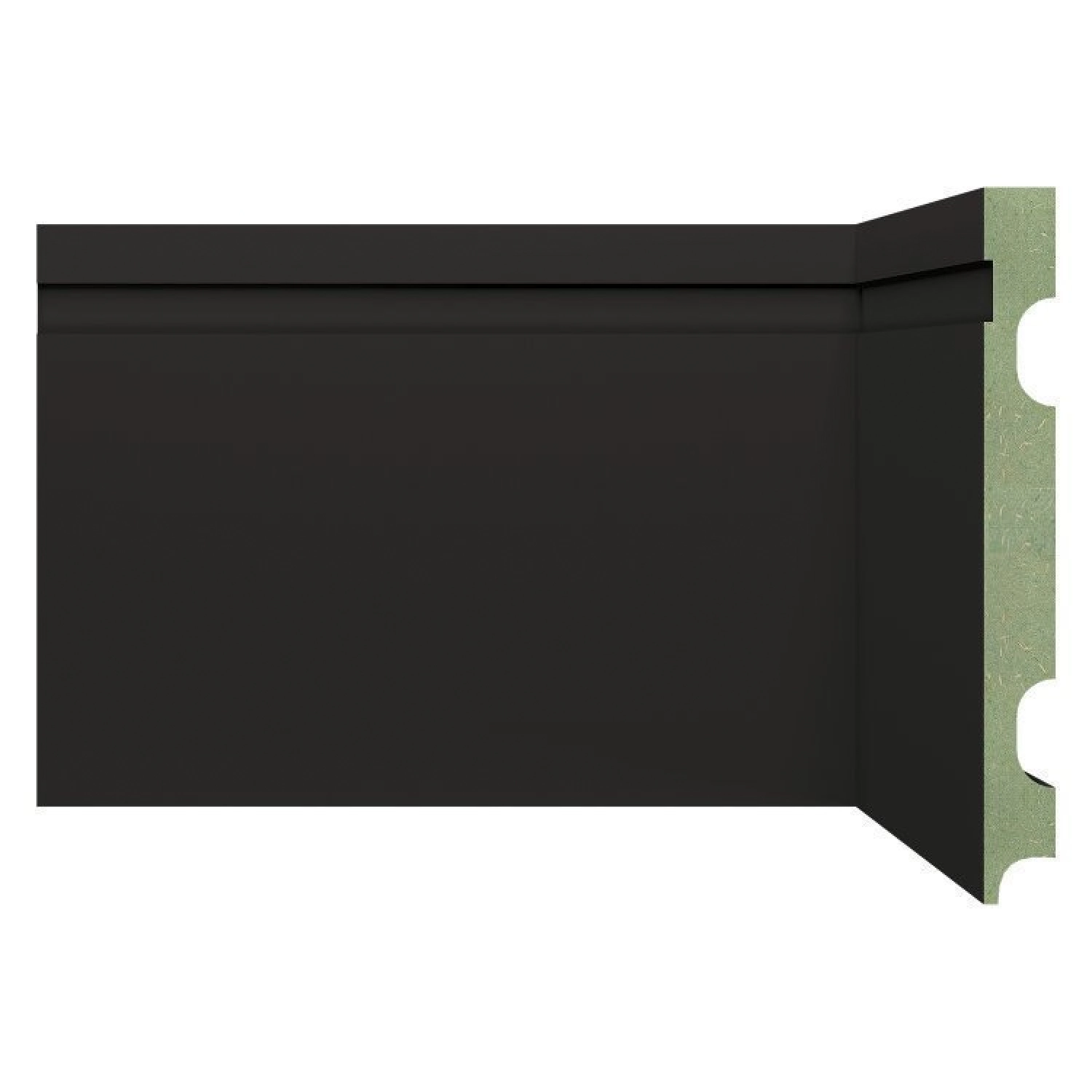 Kit Rodapé De Mdf 20 Barras Frisadas De 15cmx2,40m Rende 48m Preto Frisado