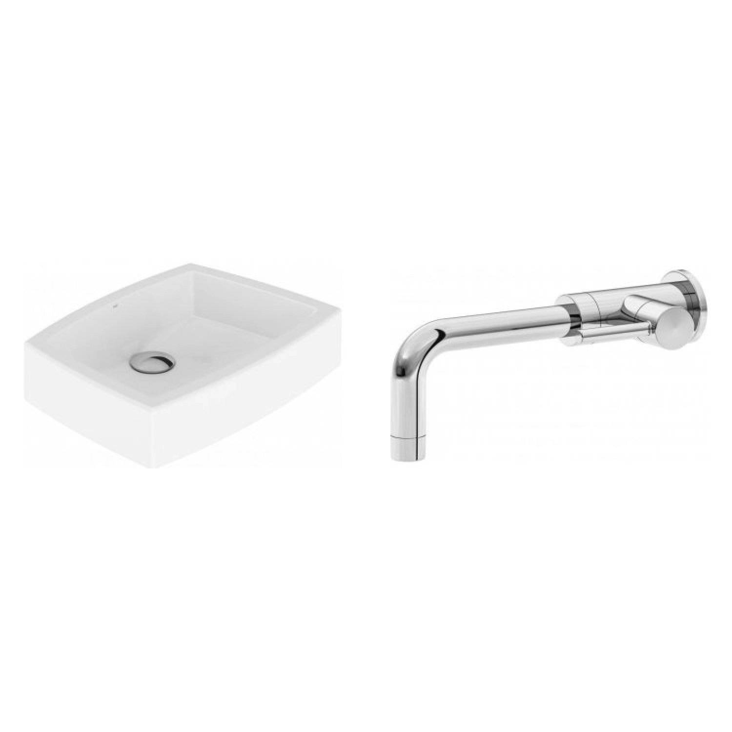 Conjunto Para Banheiro Cuba De Apoio Arezzo 10,5cmx45cmx33,5cm E Torneira De Parede 1/4v Japi Branco