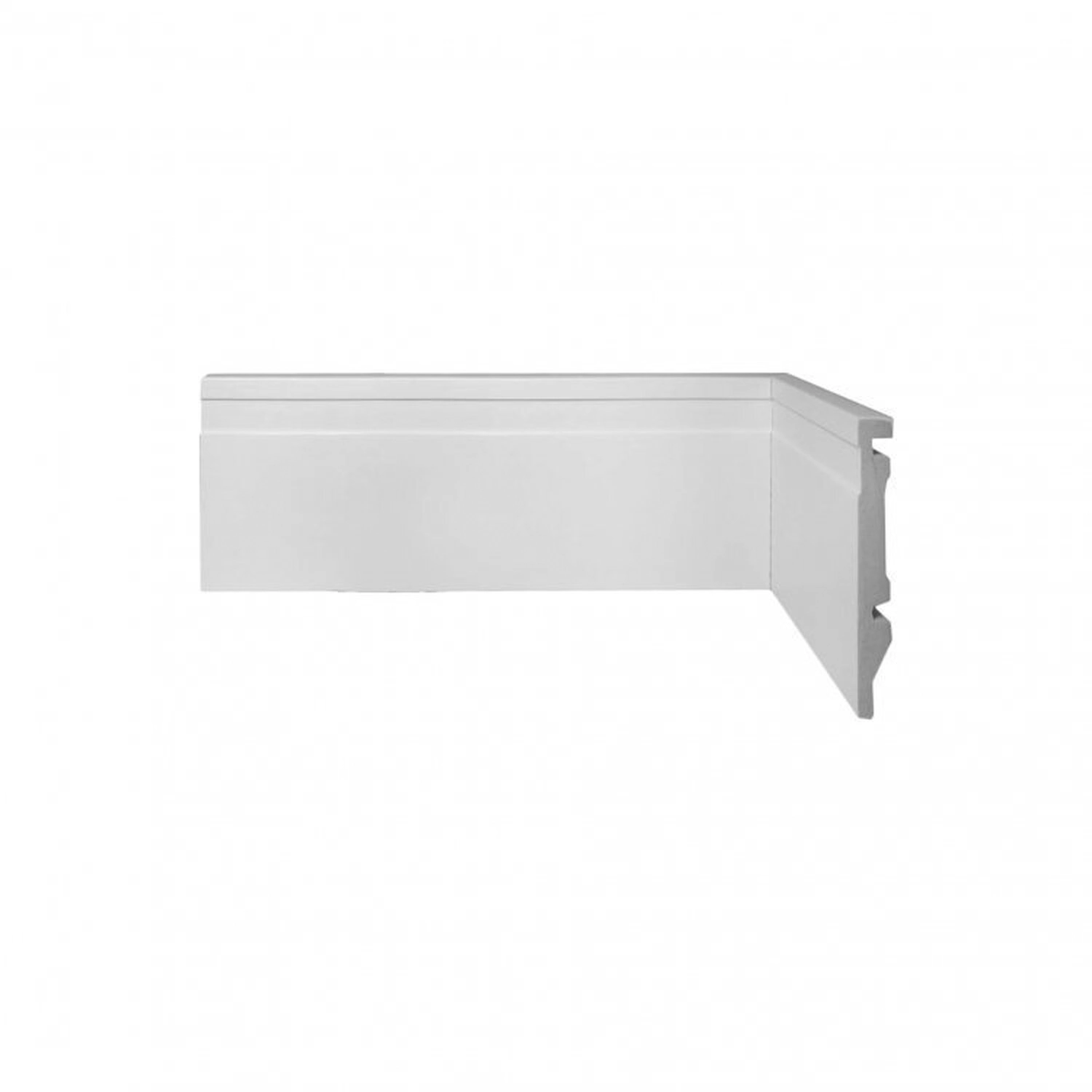 Kit 24m Linear Rodapé De Poliestireno Frisado 10cmx2,40m Branco