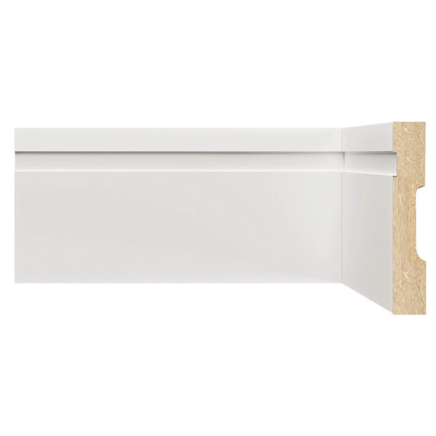 Kit Com 10 Rodapé De Mdf 10cmx15mmx1,80m Com Friso 1002  Branco Frisado