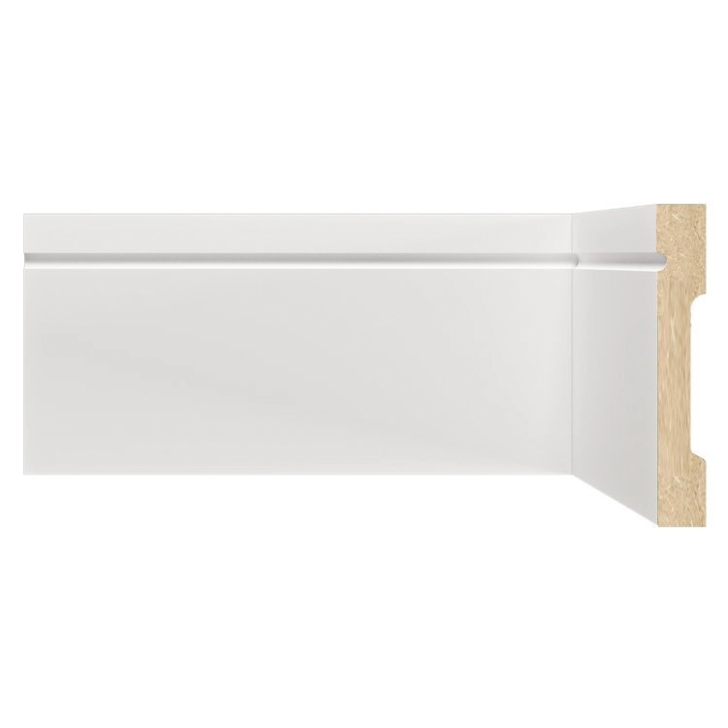 Kit Com 5 Rodapé De Mdf 10cmx15mmx2,40m Com Friso 1003 Branco