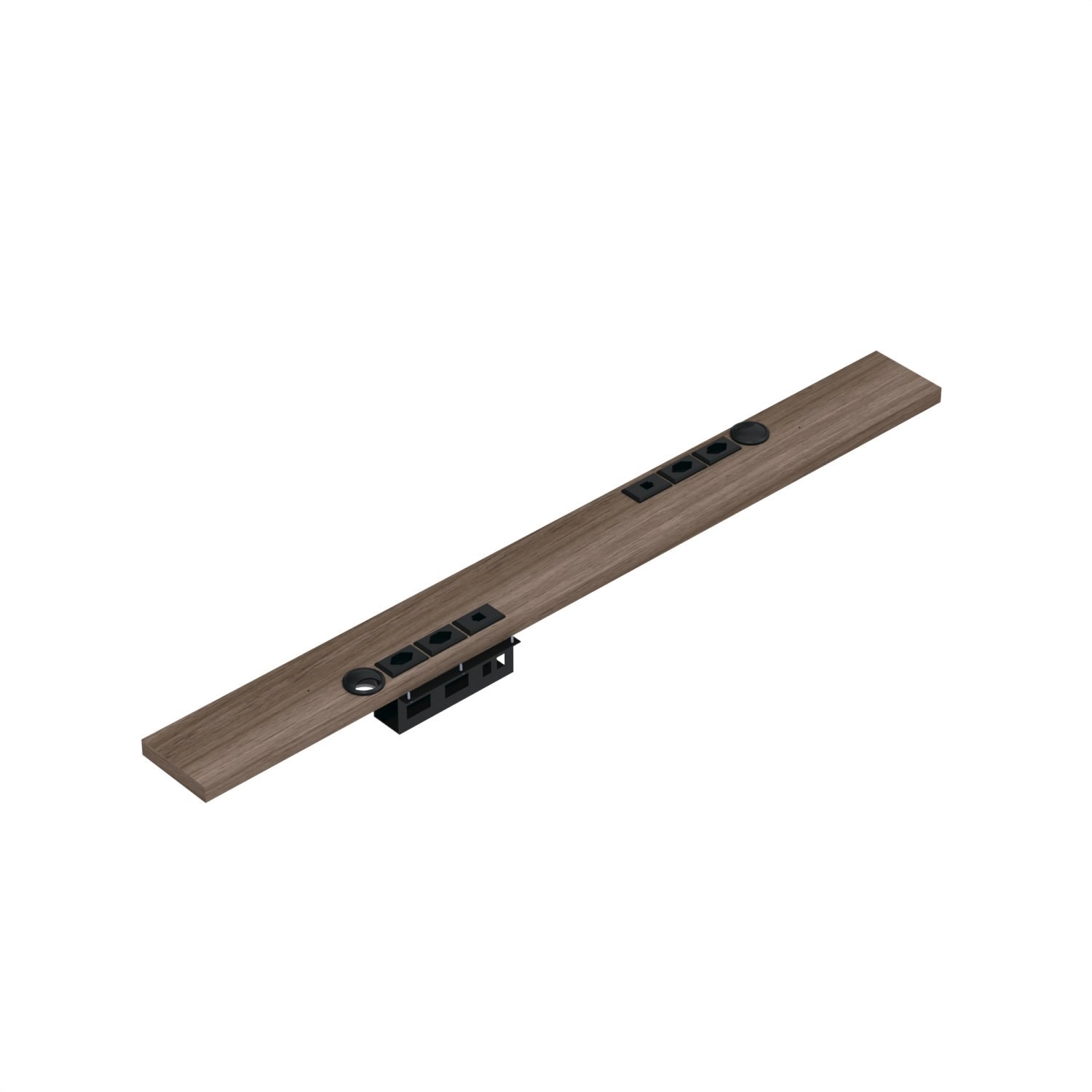 Conexão Passa Fio Com Espaço Para Tomada Et1550p25 Walnut