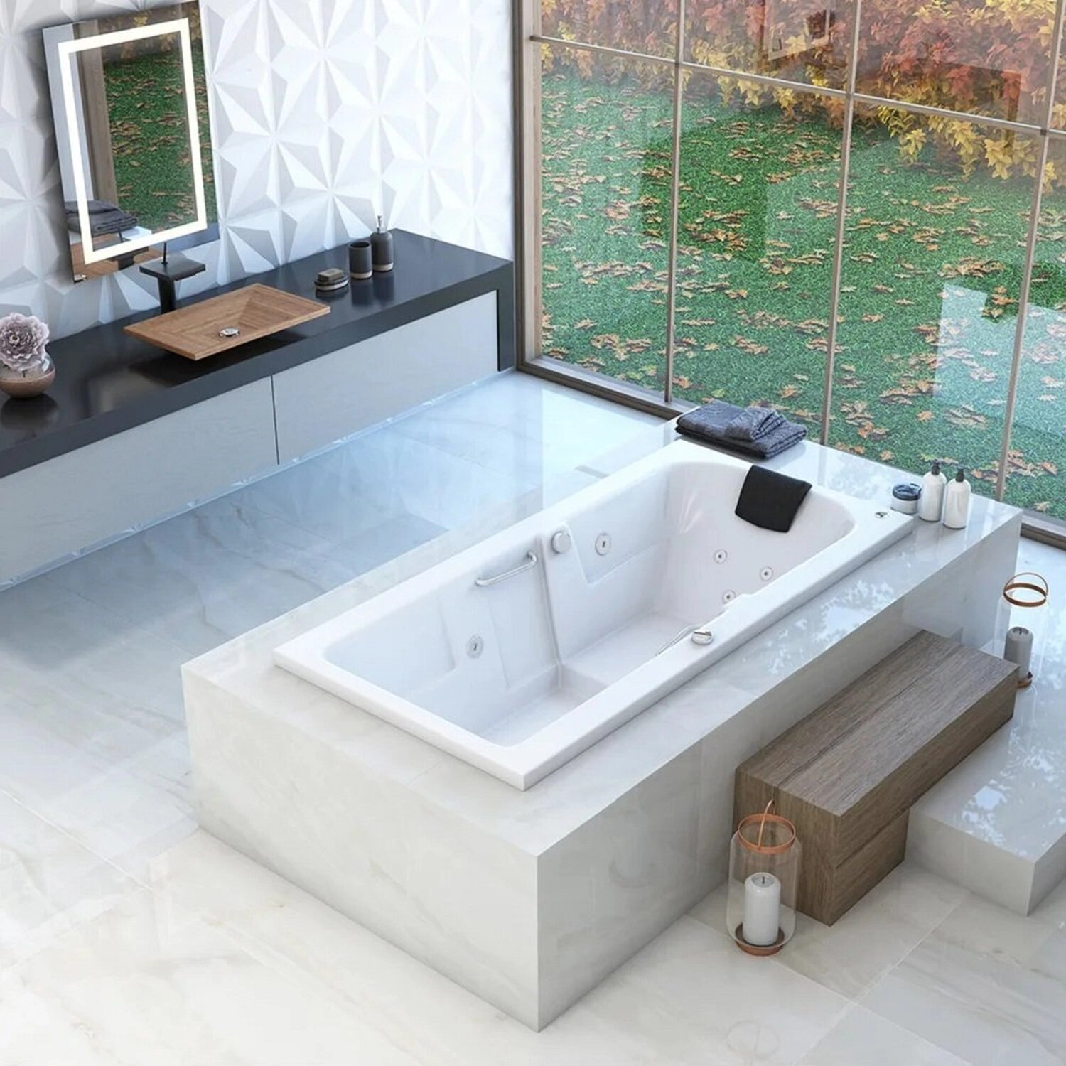 Banheira De Hidromassagem Box Gran Luxo 120x80x44cm - P1 - 110v - Com Aquecedor Branco