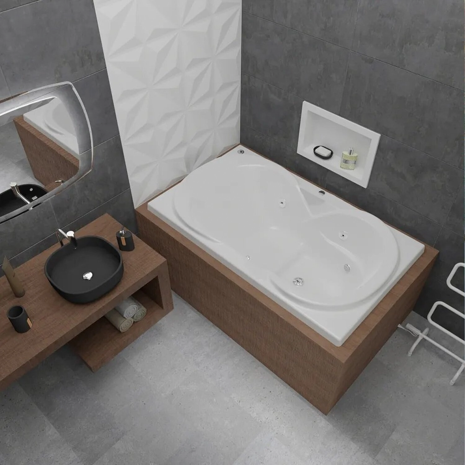 Banheira De Hidromassagem Due Gran Luxo 150x90x50cm - P5 - 110v - Com Aquecedor Branco