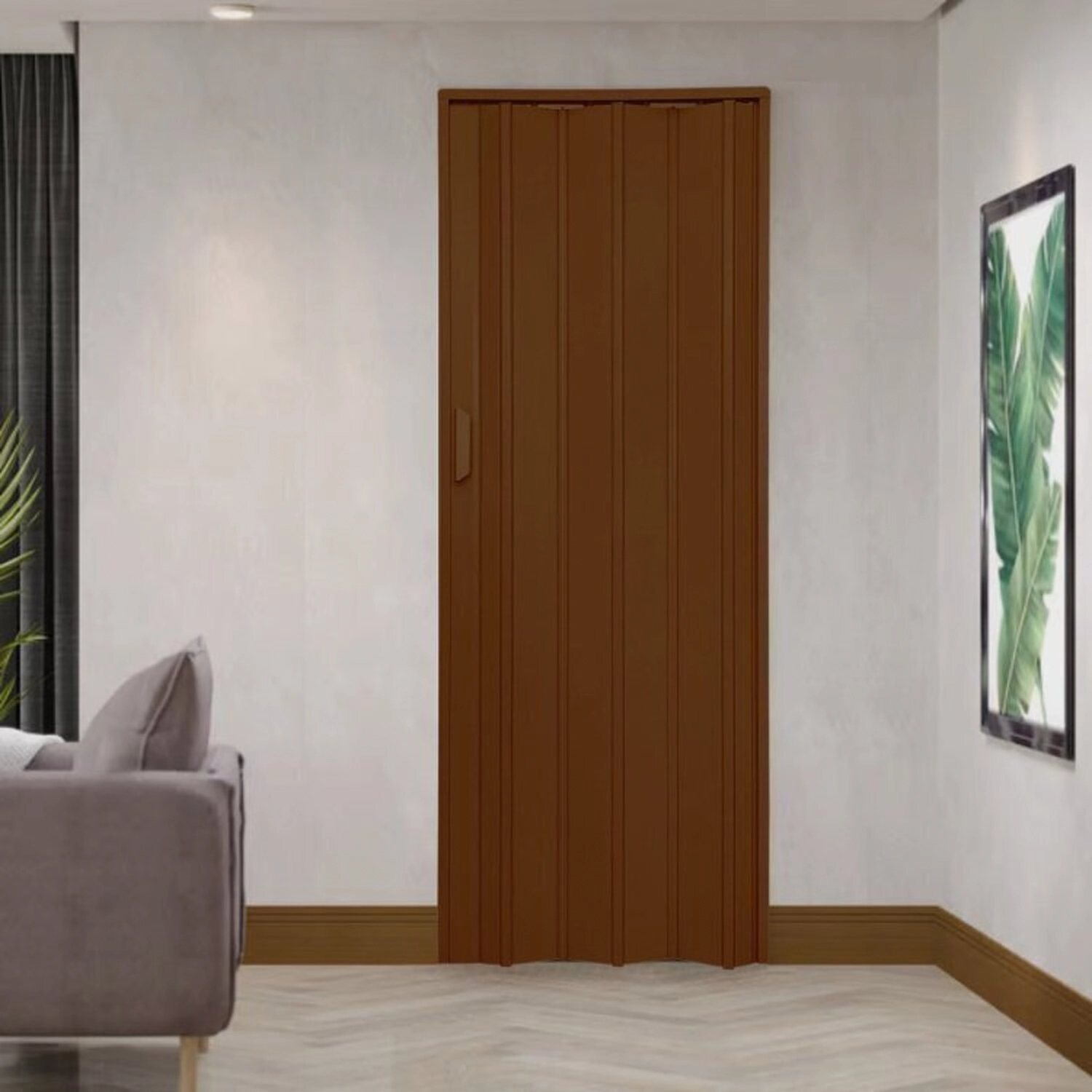 Kit Com 2 Portas Sanfonadas De Pvc 210x115cm Bariri Marrom