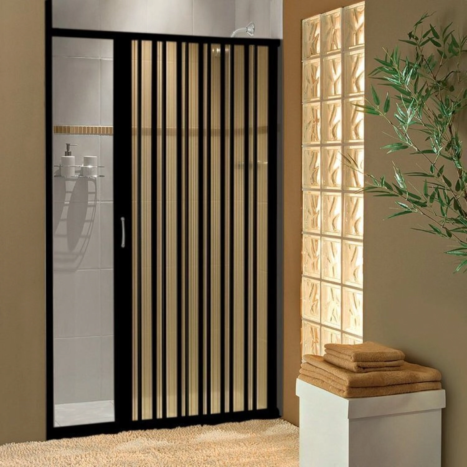2 Kits Box Frontal De Pvc 185x100cm Sanfonado Bcf Preto