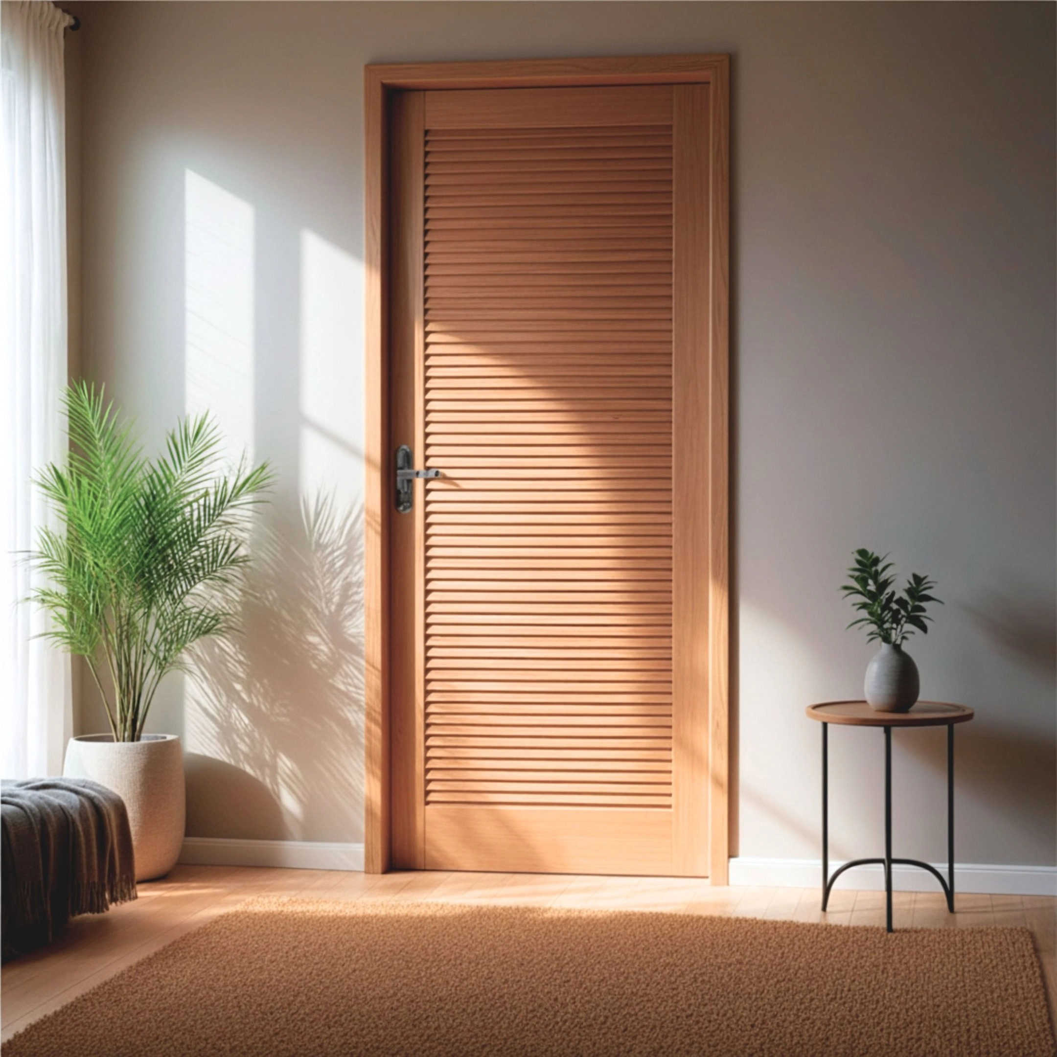 Kit Com 2 Folhas De Porta Maciça 210x82cm Eucalipto Pm09 Veneziana Cruzeiro Portas Nude