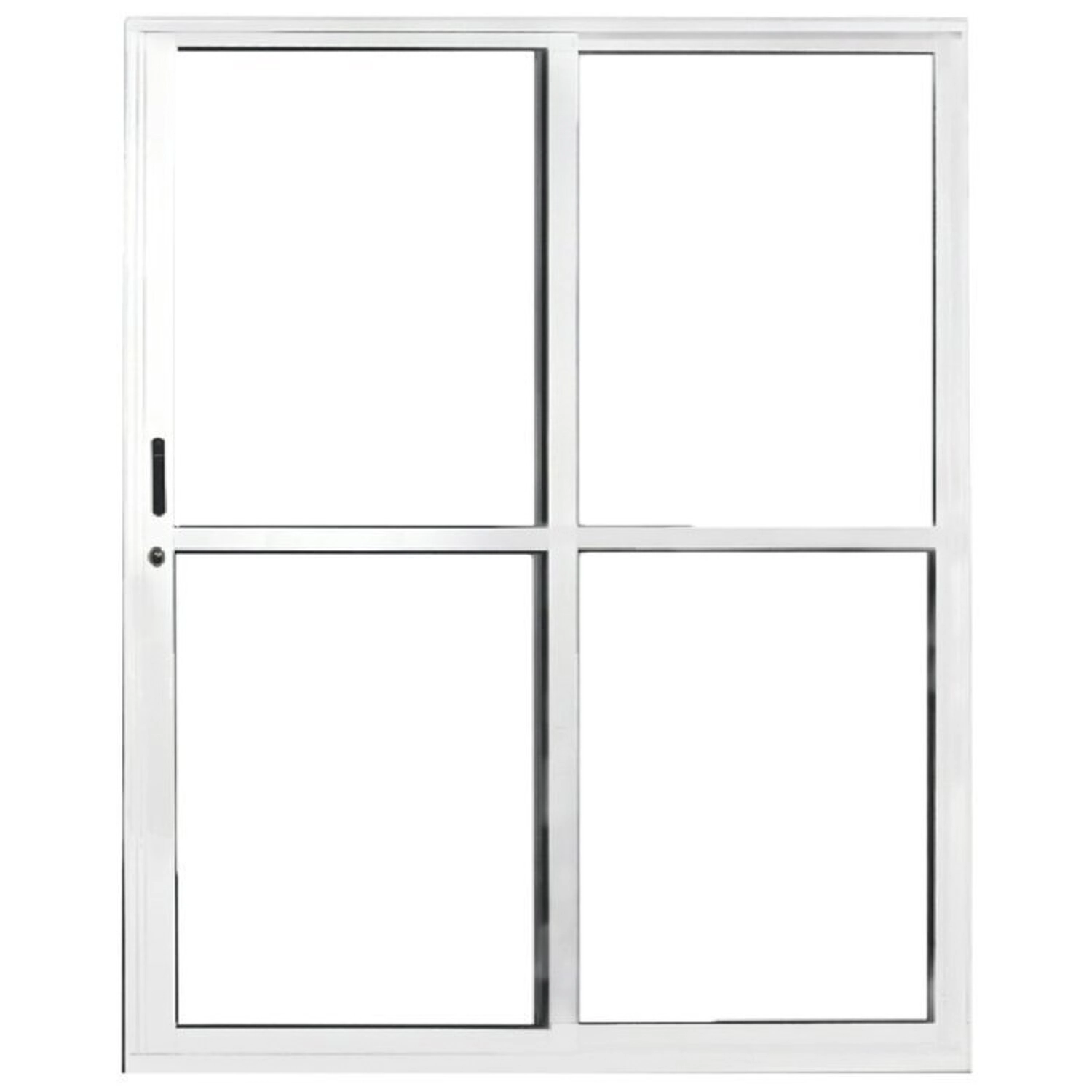 Kit Com 2 Portas Sacada De Alumínio 2 Folhas 210 X 150cm Com Fechadura Linha 25 Branco