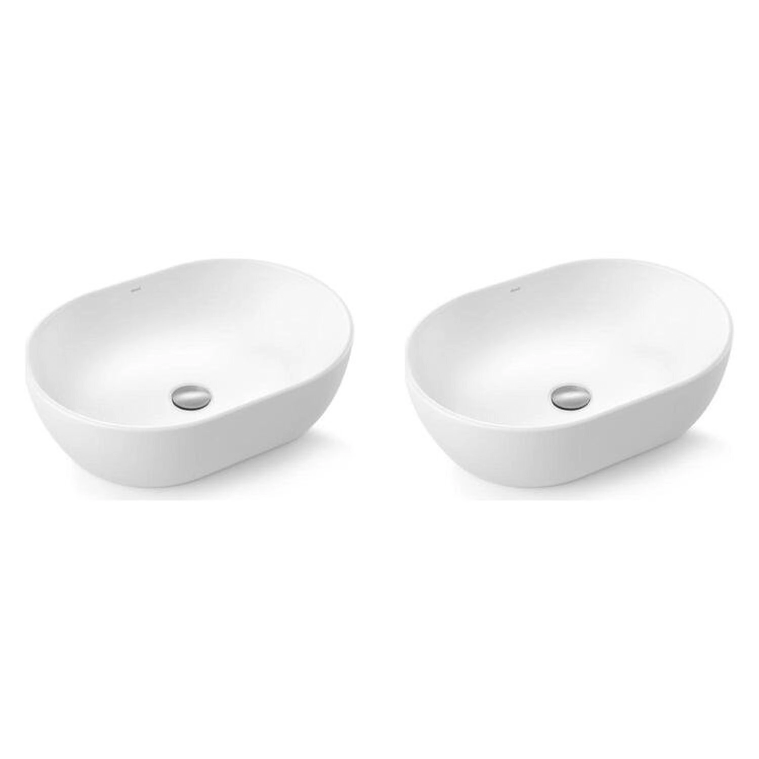 Kit Com 2 Cuba De Apoio Oval 48,5x35x13,5cm Luxo Docol Branco