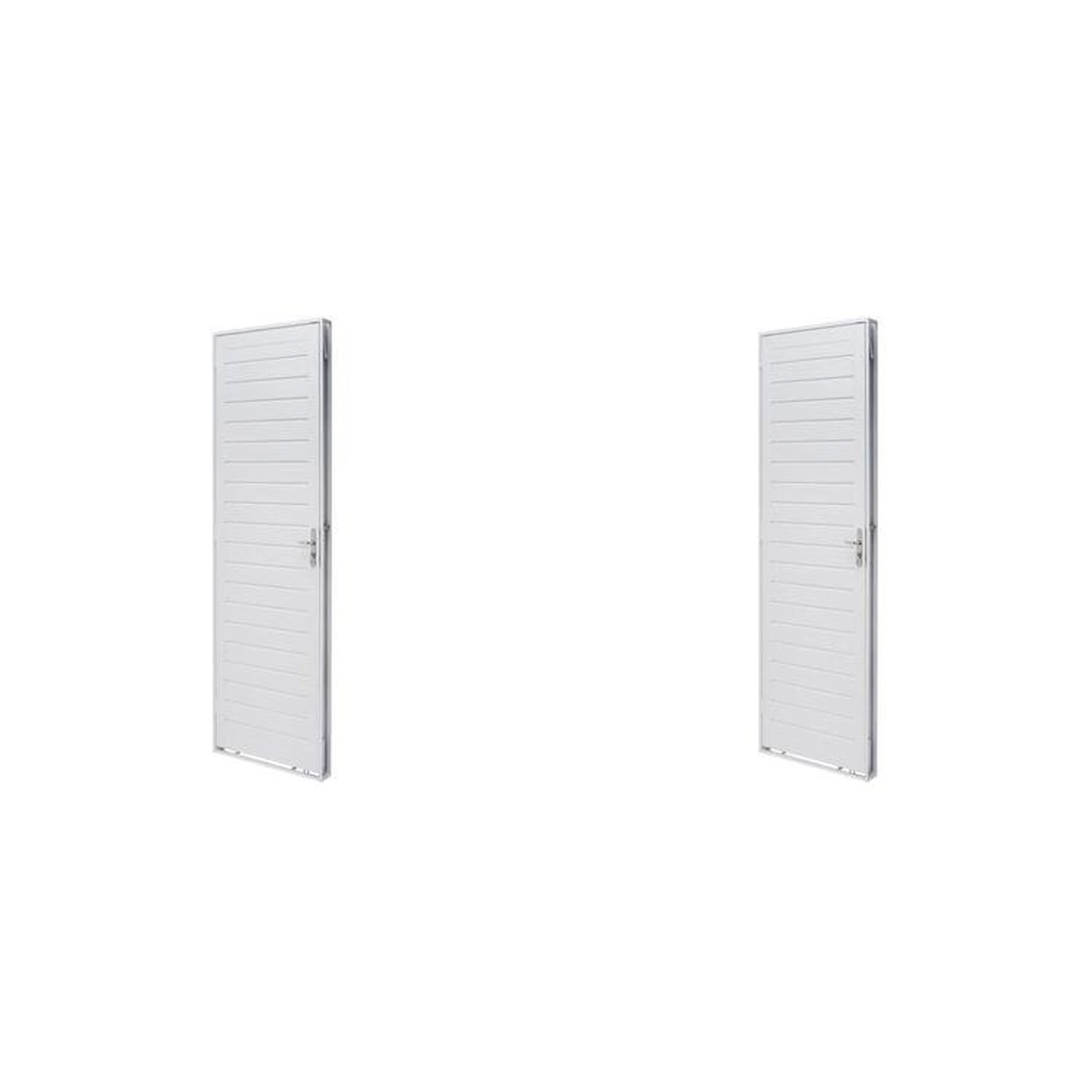 Kit Com 2 Portas De Aço Lambri 215x83cm Batente 12cm Qualitysol Ramassol Branco
