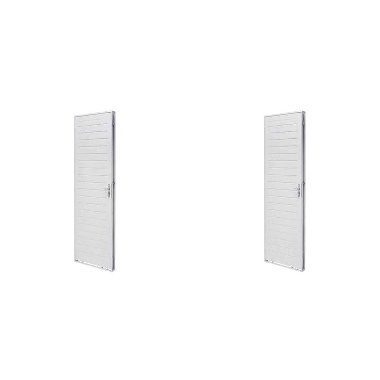 Kit Com 2 Portas De Aço Lambri 215x83cm Batente 12cm Qualitysol Branco