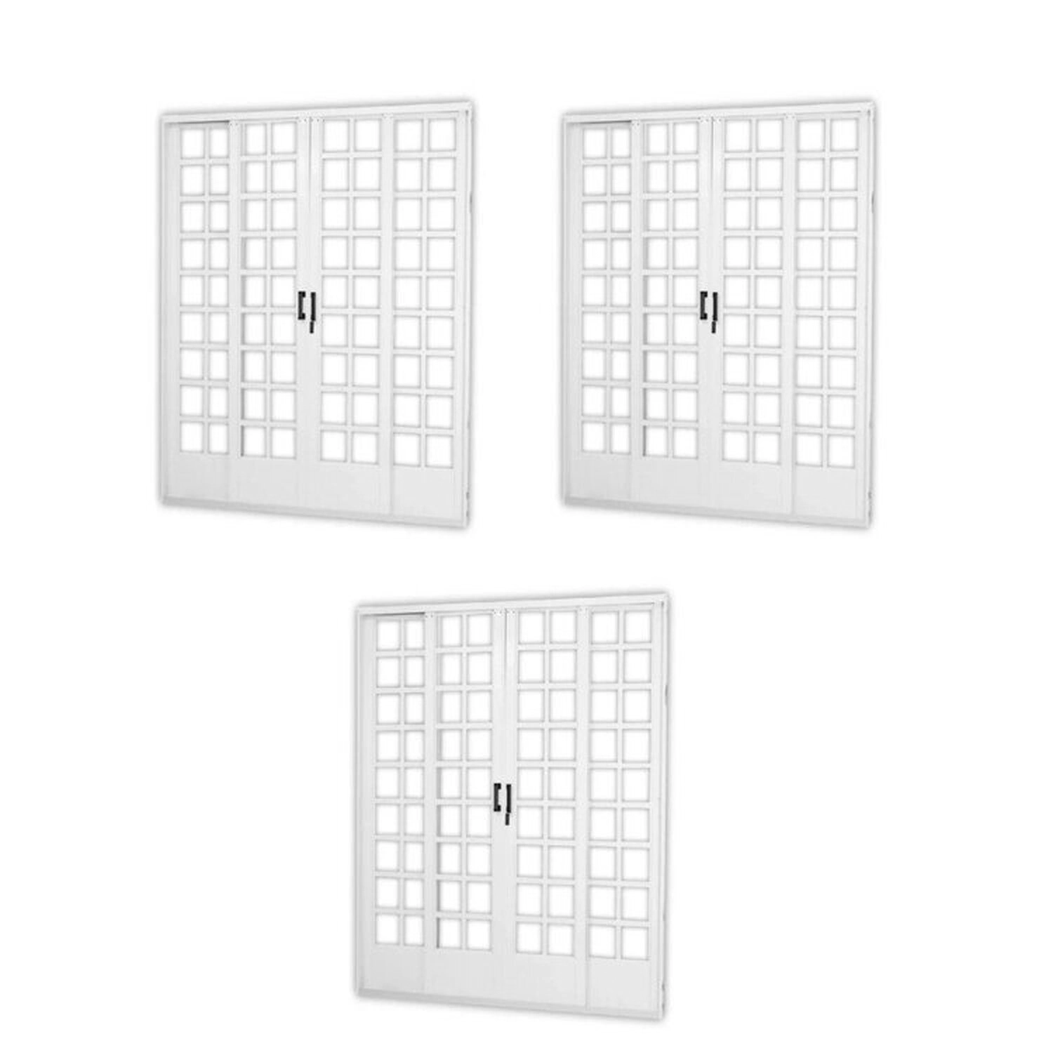 Kit Com 3 Portas De Aço De Correr 215x200cm Minas Sul Mgm Branco