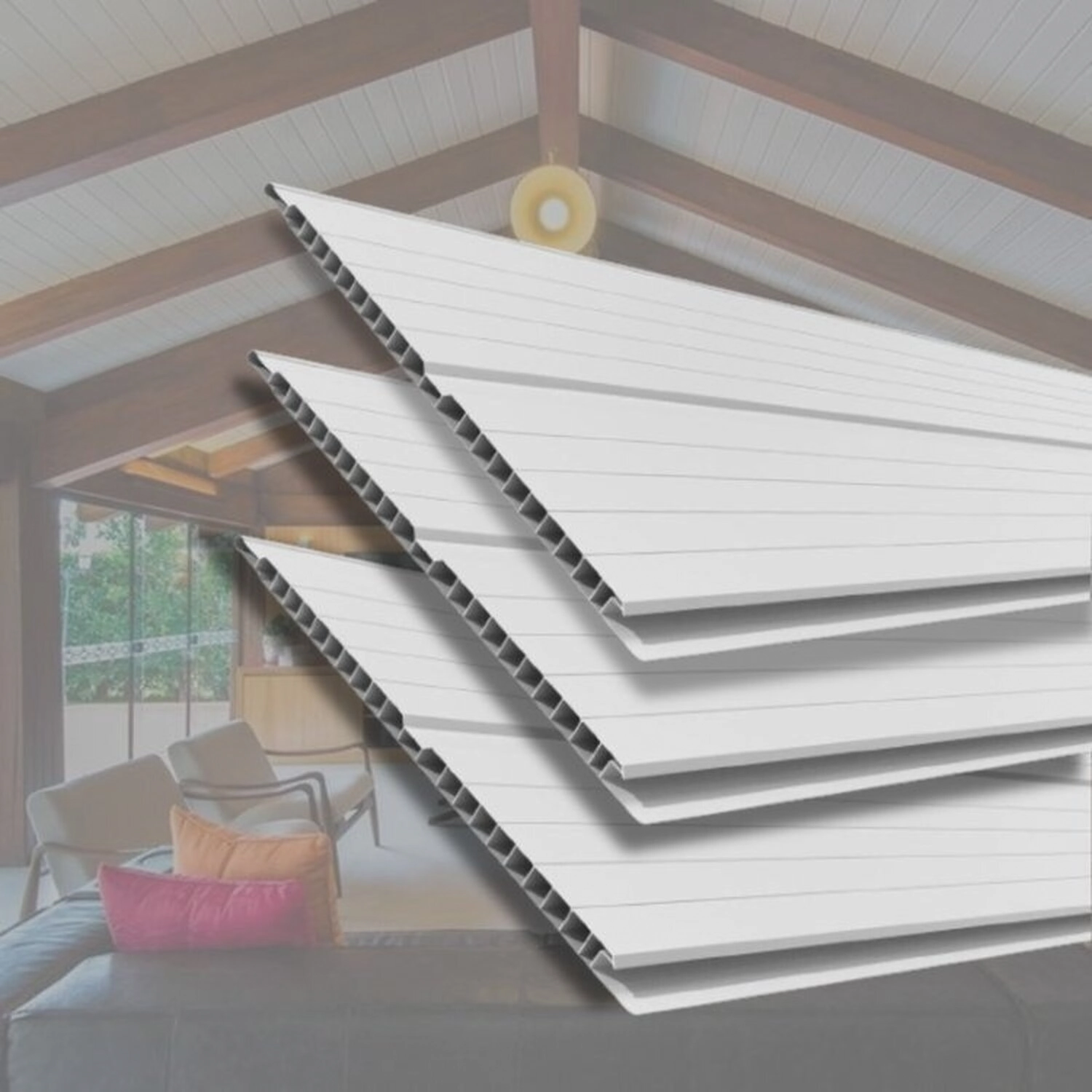 Kit Com 180m² Forro De Pvc 8mmx20cmx3m Branco Branco