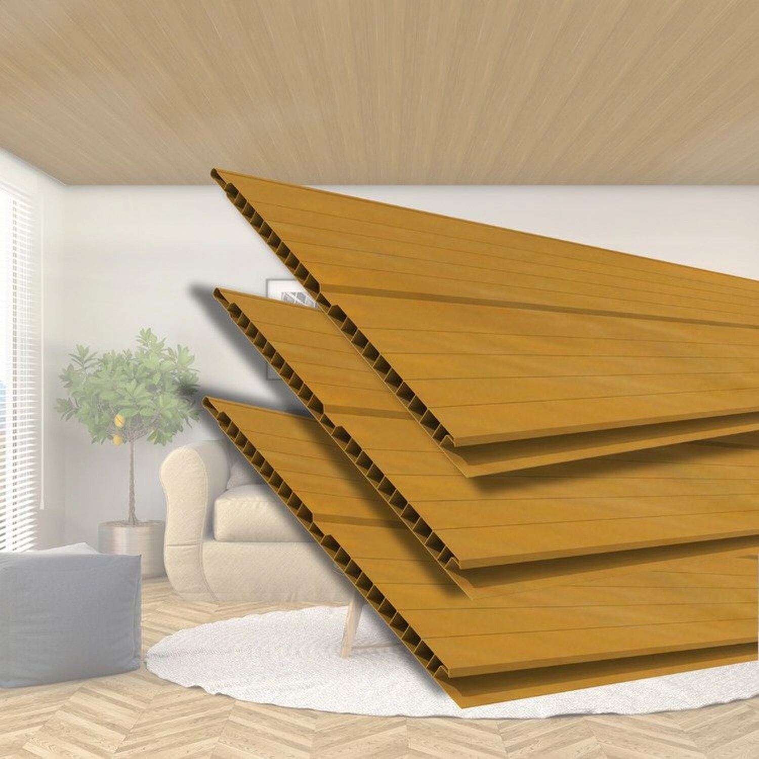Forro De Pvc 8mmx20cmx3m Com 6m² Para Caixa Cerejeira Cerejeira