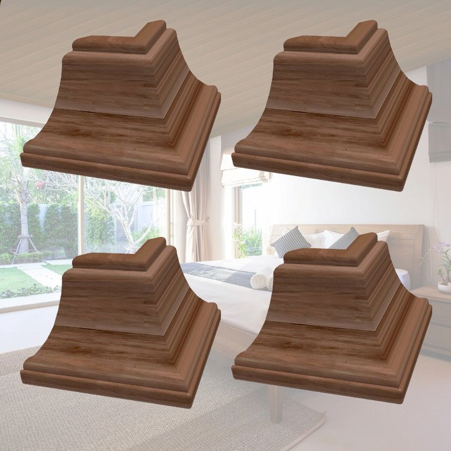 Kit 10 Caixas Com 120 Peças Cantoneira Externa Pvc 25x25mm Com Engate Rápido Permatti Imbuia
