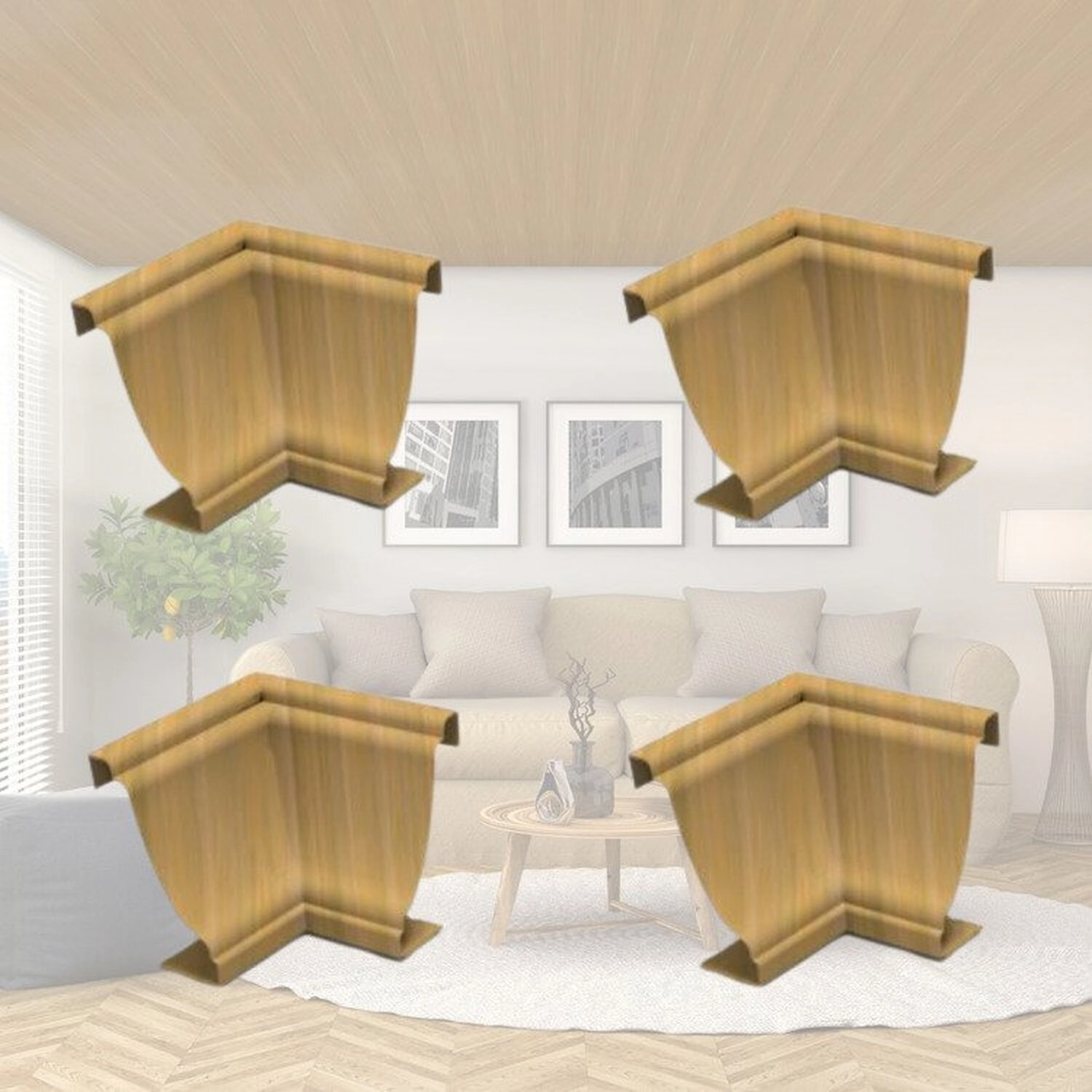 Kit 5 Caixas Com 60 Peças Cantoneira Interna Pvc 25x25mm Com Engate Rápido Permatti Cerejeira
