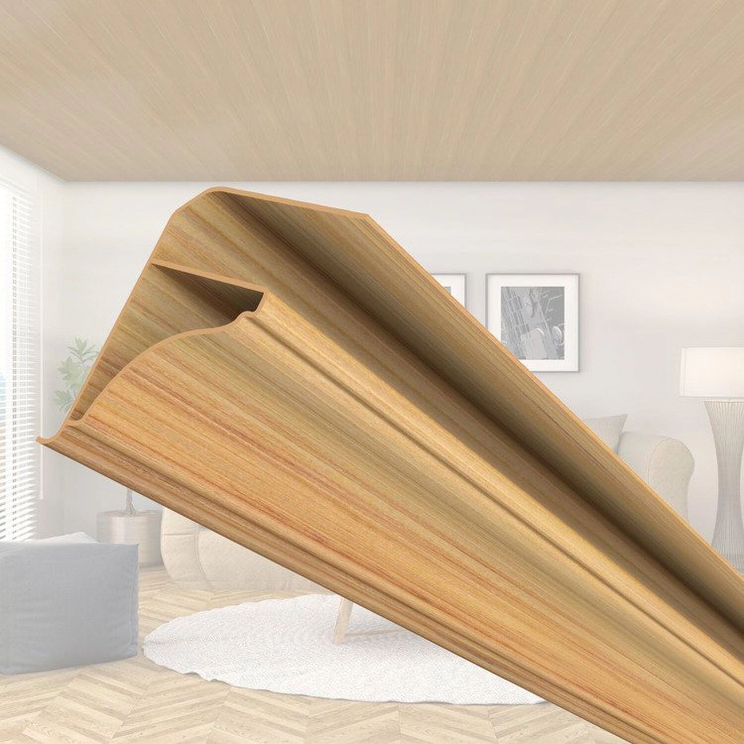Kit 5 Caixas Com 300 M Moldura De Pvc 8mmx38mmx3m Permatti Cerejeira