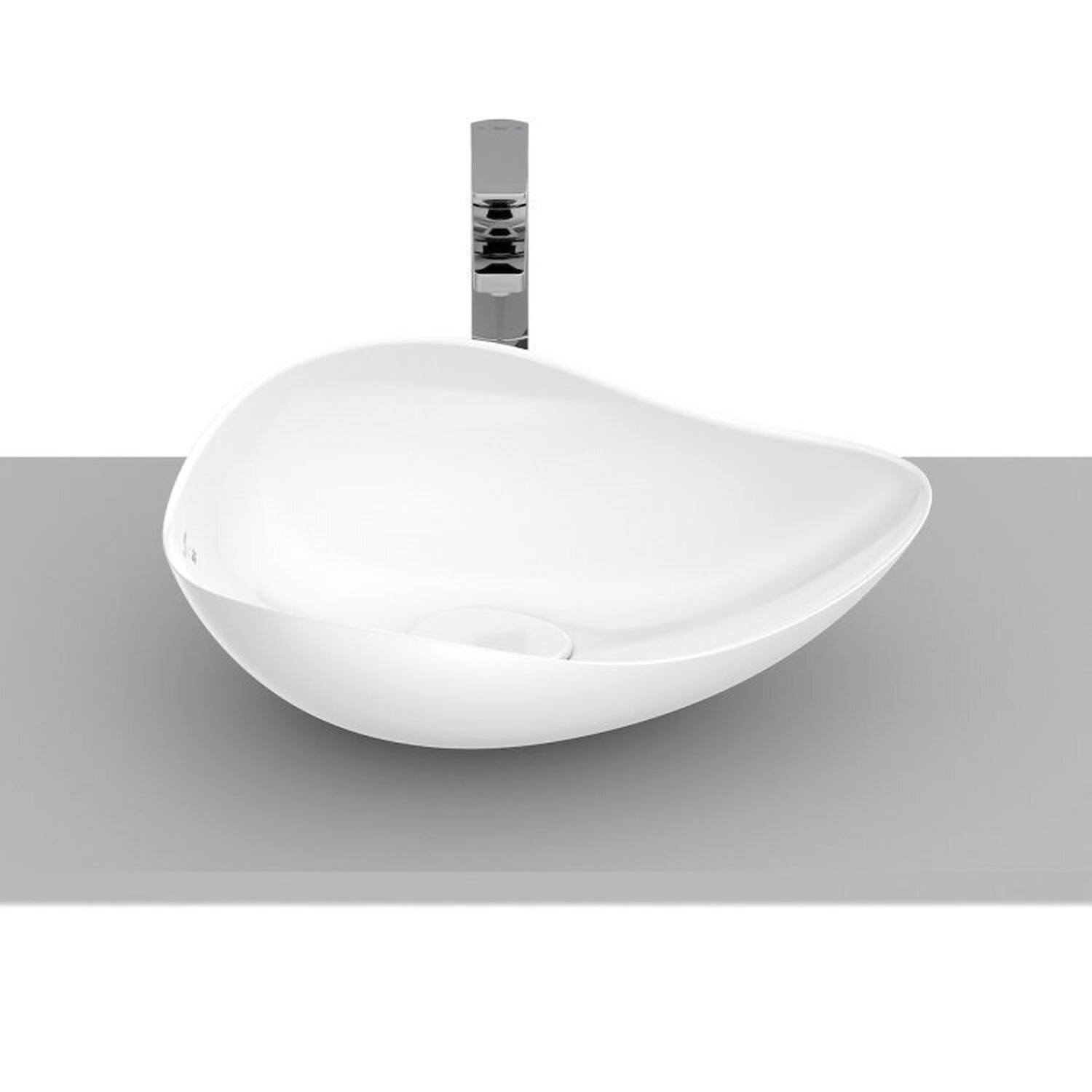 Kit 2 Cubas De Apoio Oval 54x37,5cm Ruy Ohtake Roca Branco