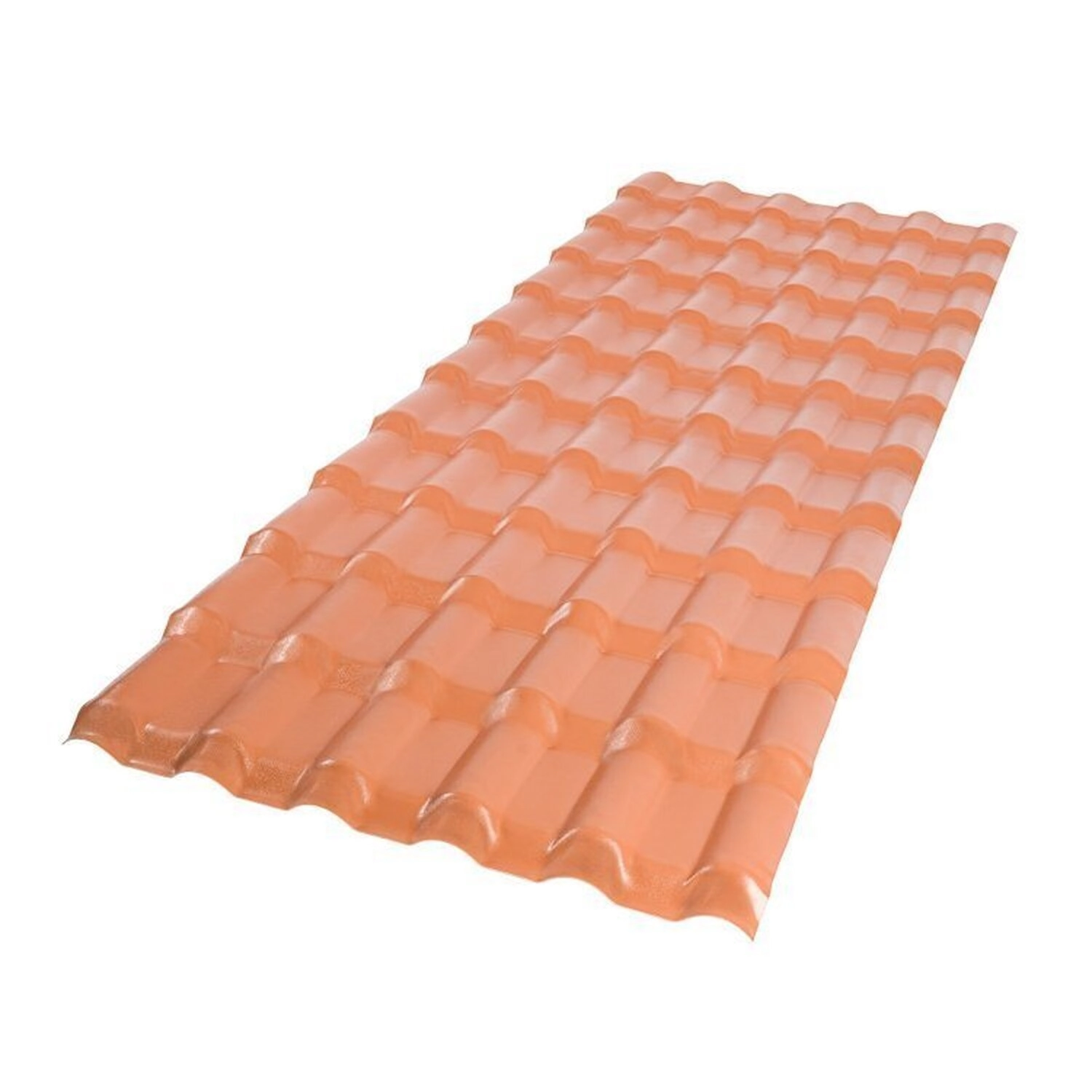 Kit 20 Telhas Plan Pvc 2,42x0,88 6 Ondas Afort Terracota