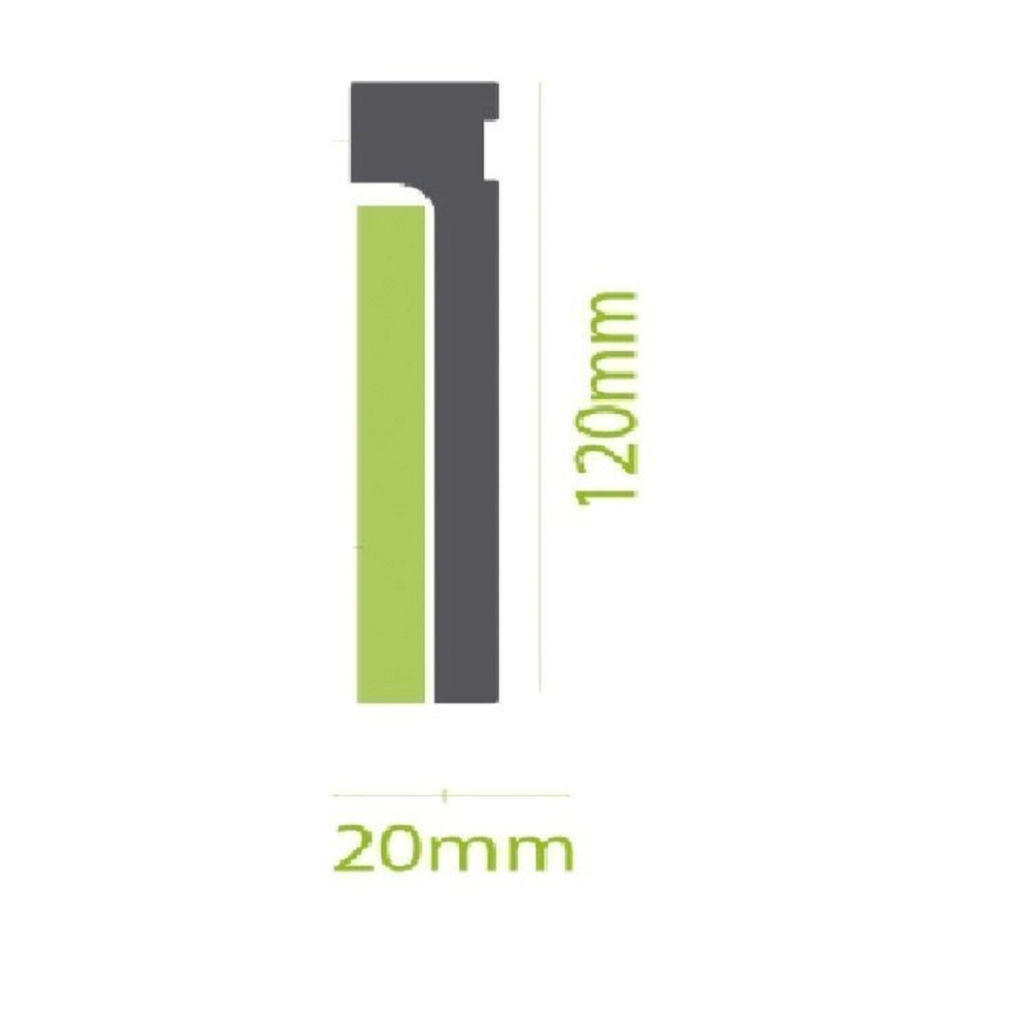 Kit 7,2m Linear Rodapé De Poliestireno Frisado 12cmx2,40m Branco