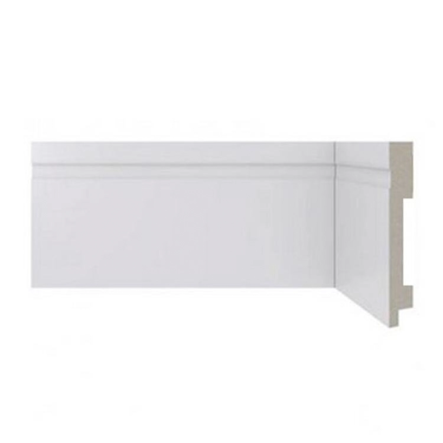 Kit 12m Linear Rodapé De Poliestireno Frisado 15cmx2,40m Branco