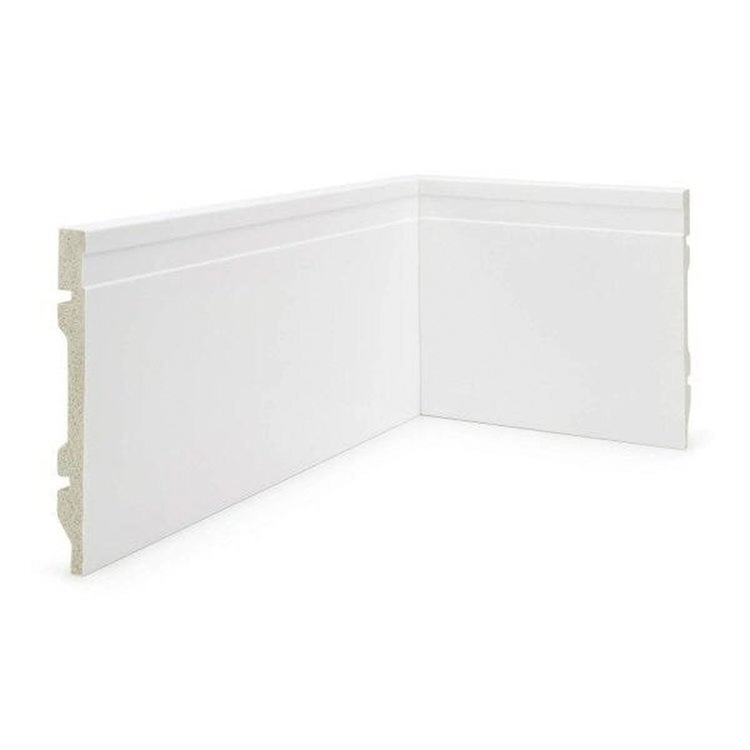 Kit 72m Linear Rodapé De Poliestireno 15cm X 15mm X 2,40m Frisado Nfr Branco Frisado