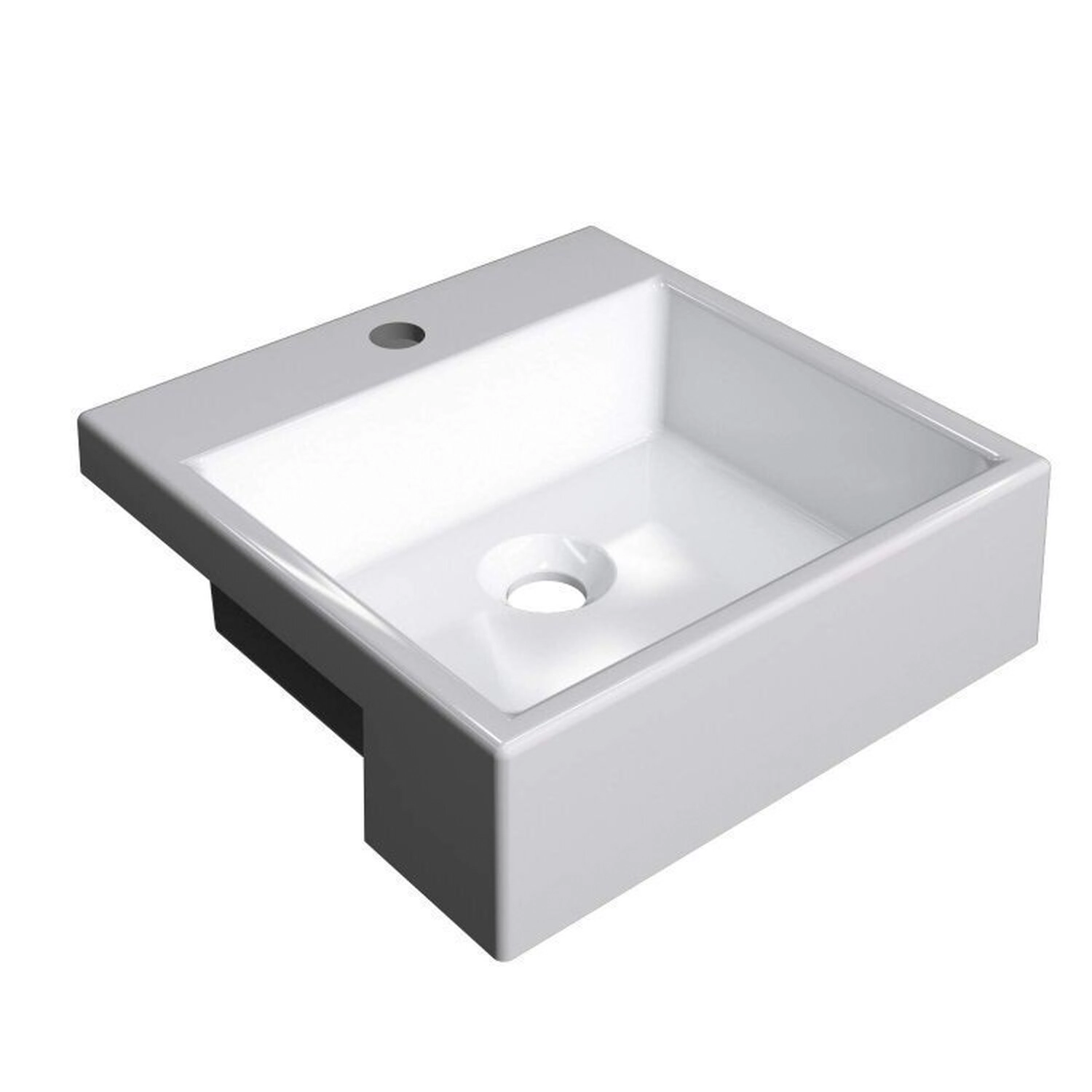 Kit 2 Cubas De Semi Encaixe Para Banheiro Xq355 Quadrada Compace Branco