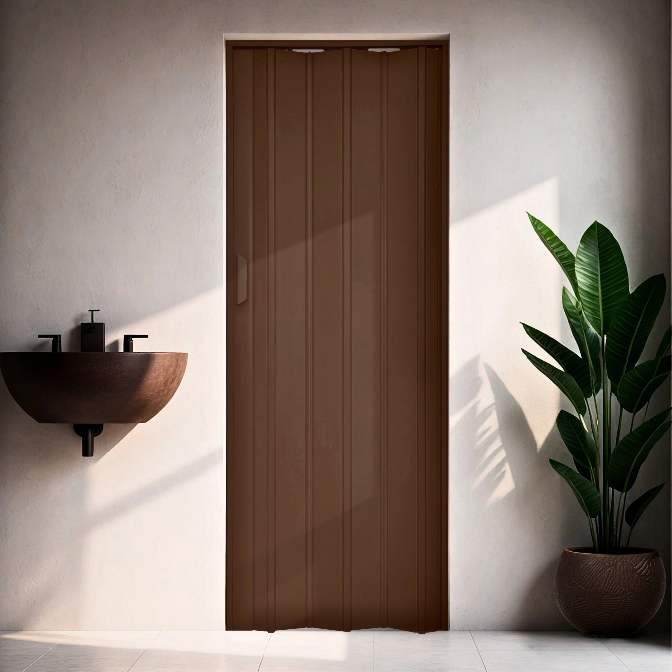 Kit Com 2 Portas Sanfonada De Pvc 210x84cm Bariri Coffe