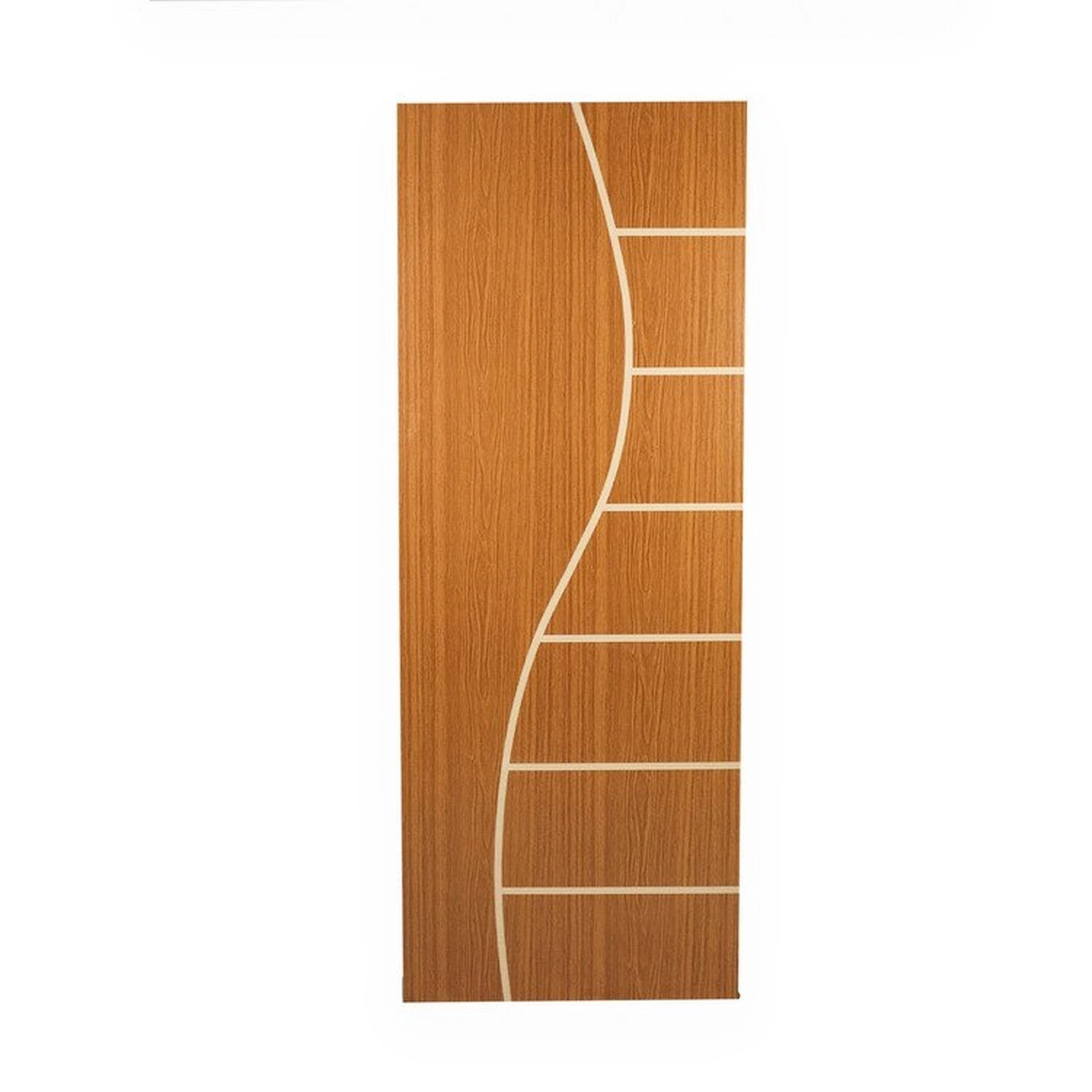 Kit Com 2 Folhas De Porta Madeira Decorada 210x80cm Espessura 3,5cm Cantareira Mgm Mogno