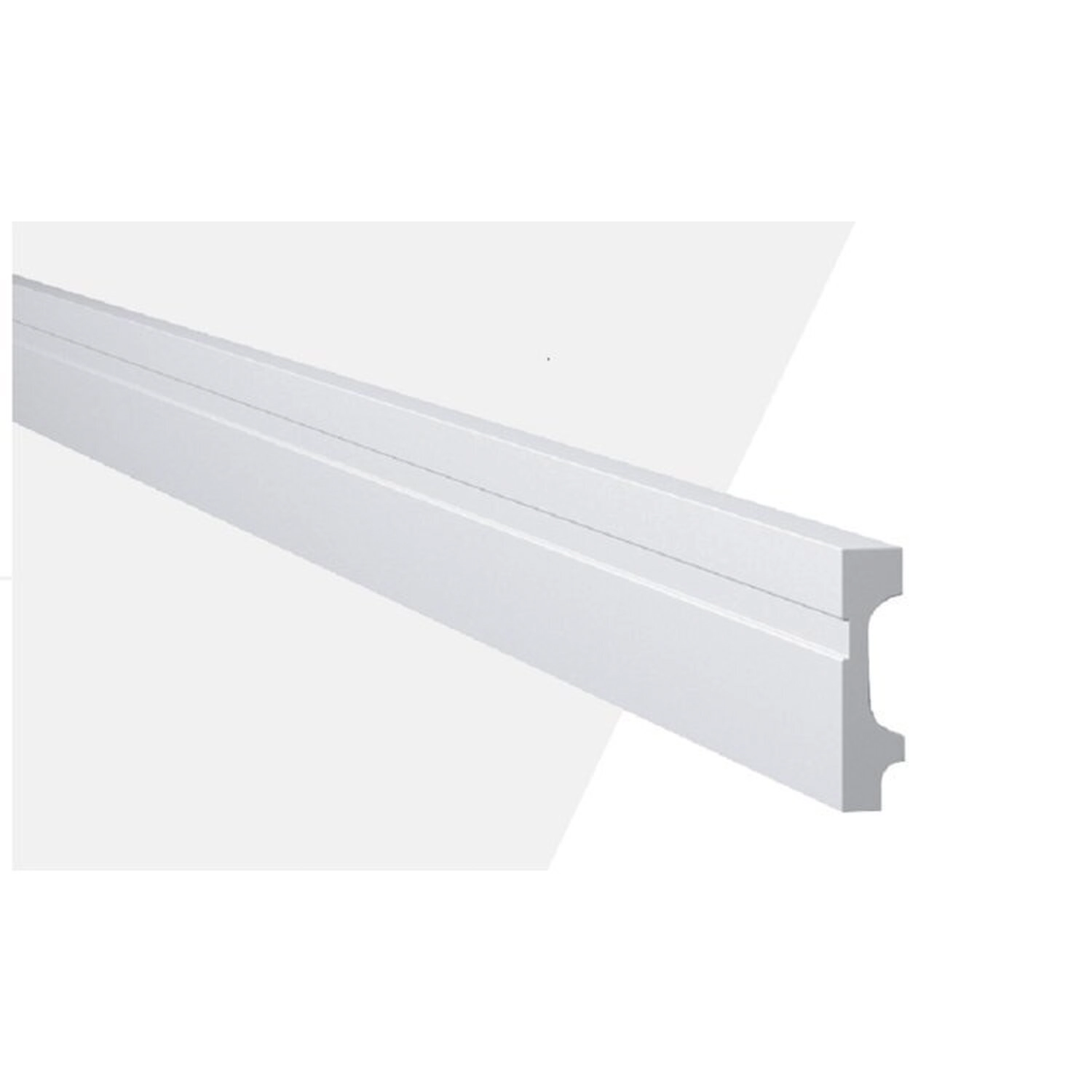 Kit Rodapé De Poliestireno 3 Barras Frisadas De 7cmx2,44m Rende 7,32m Fb7 Gart  Branco