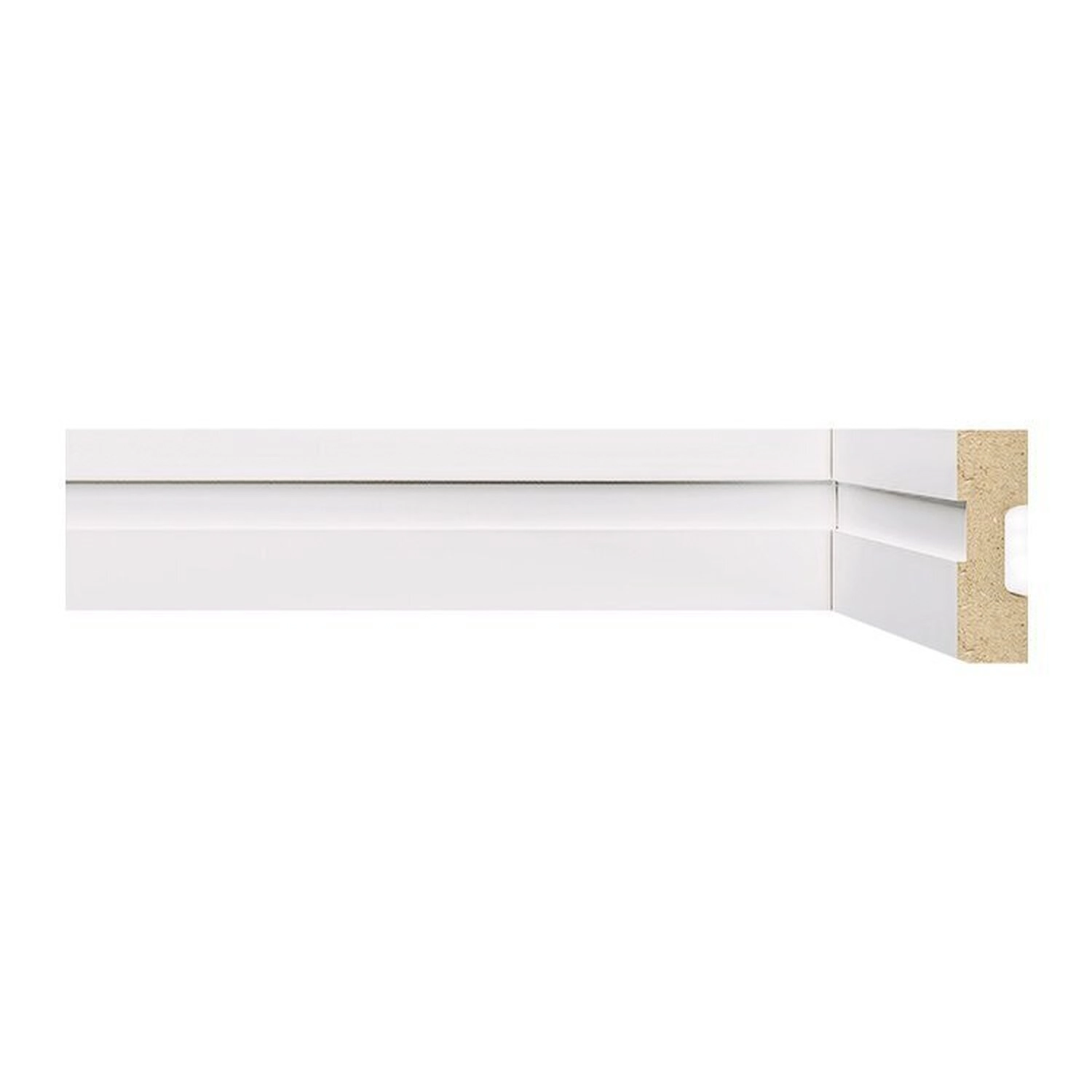 Kit Com 20 Barras Rodapé Mdf 502 15mmx5cm Metro Linear 54m Branco Frisado